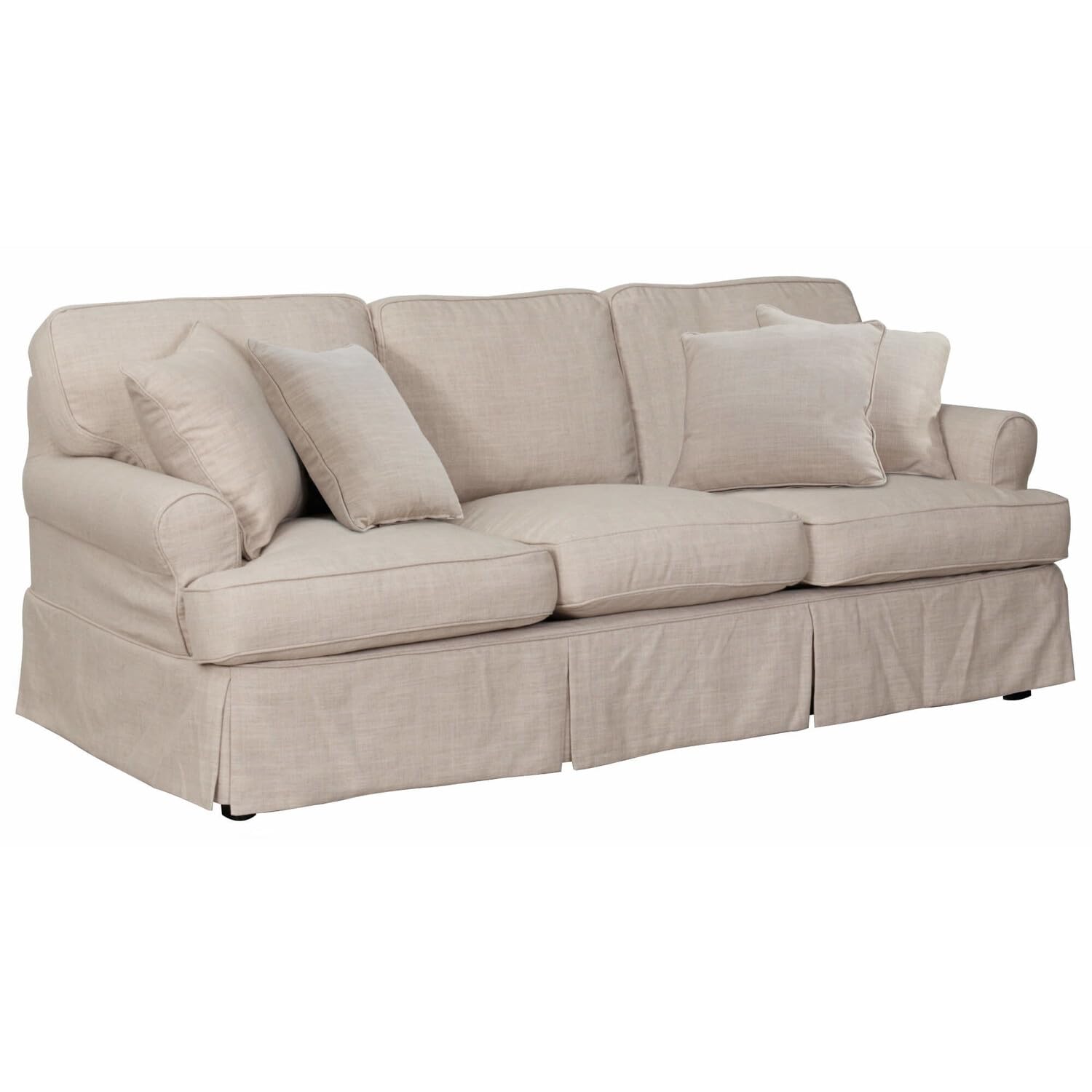 Sunset Trading Horizon T-Cushion Slipcovered Sofa | Linen
