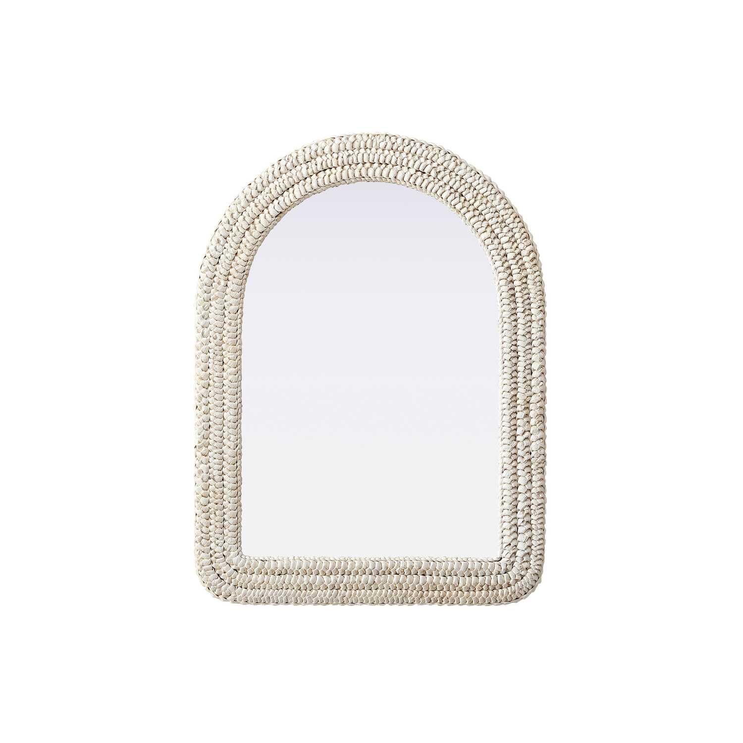 Arch Cornhusk Mirror 27x36 in Linen White