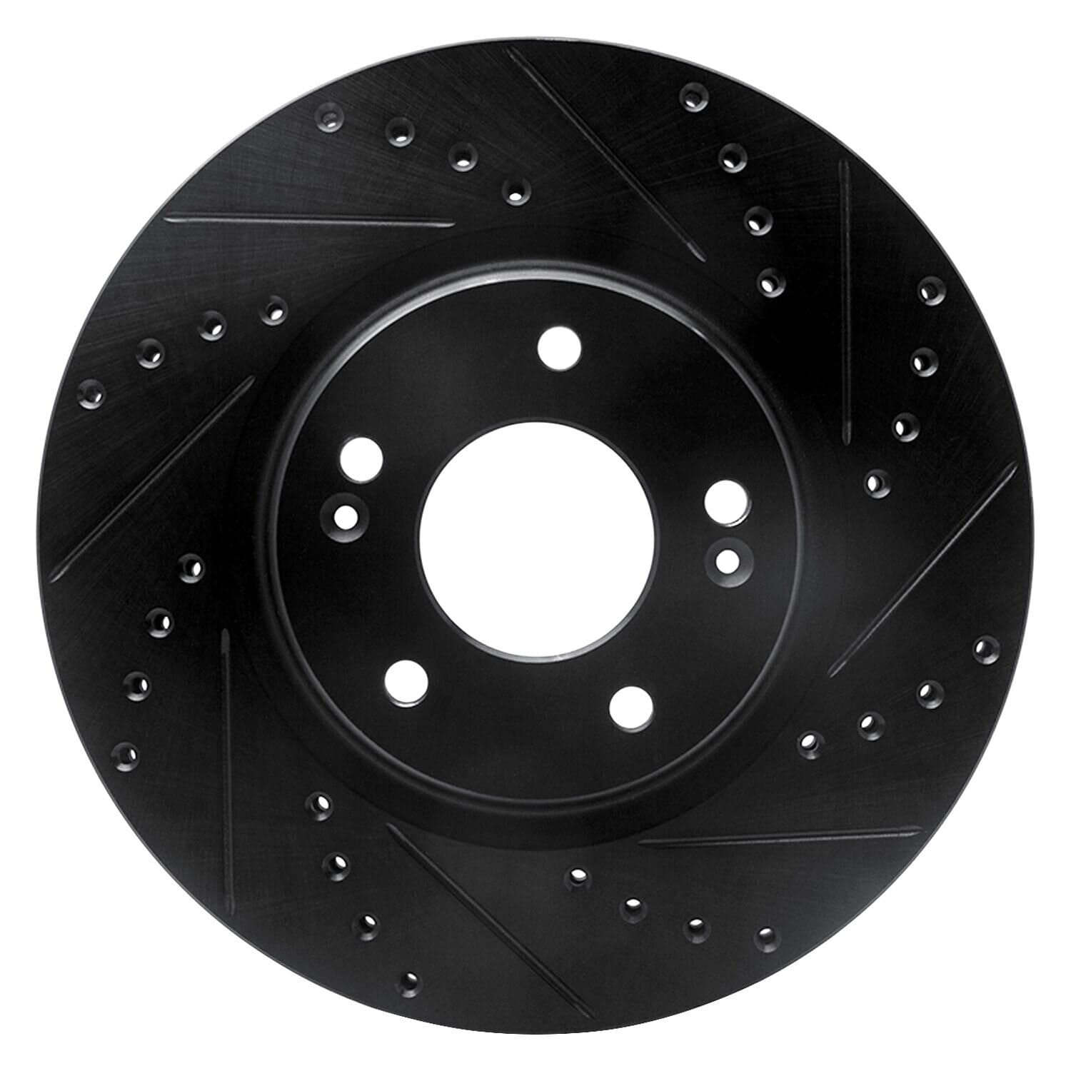R1 Concepts Brake Rotor Drilled and Slotted Black ECB-03066R