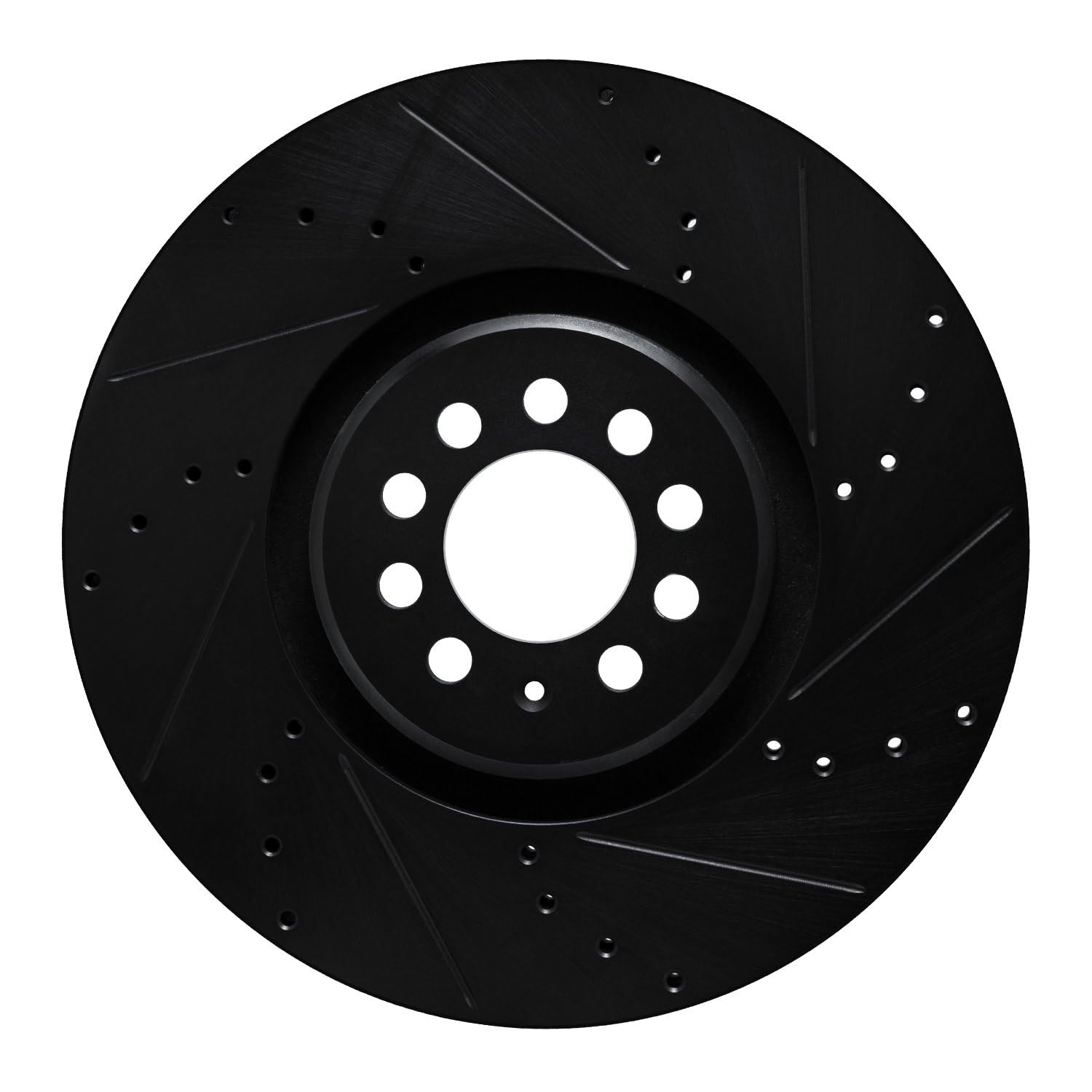 R1 Concepts Brake Rotor Drilled and Slotted Black ECB-74025D