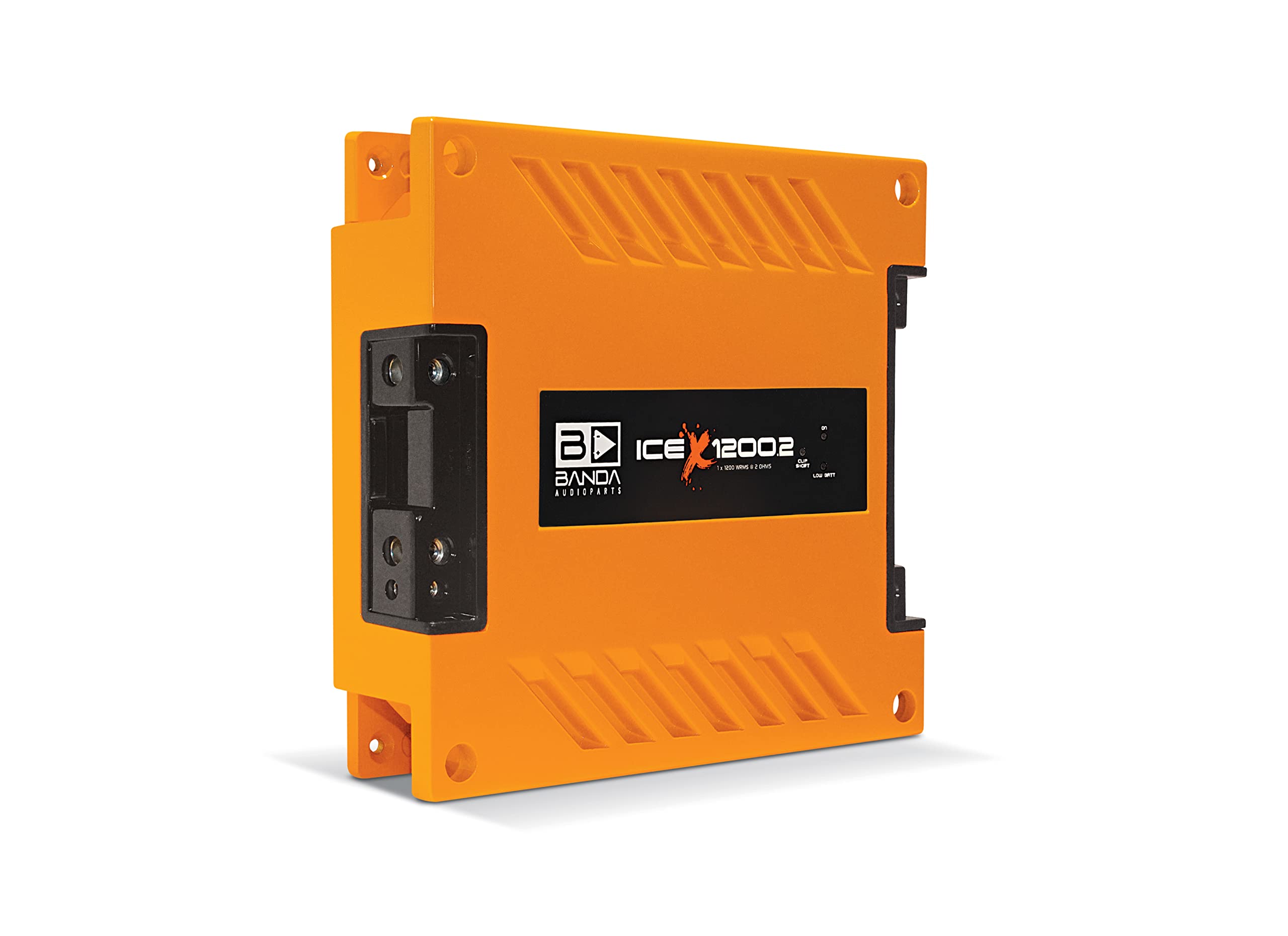 ICE X 1202 One Channel 1200 Watts Max @ 2 Ohm Car Audio Amplifier w/Bass Boost Subsonic Filter and Low Pass Filter Stable ORANGE