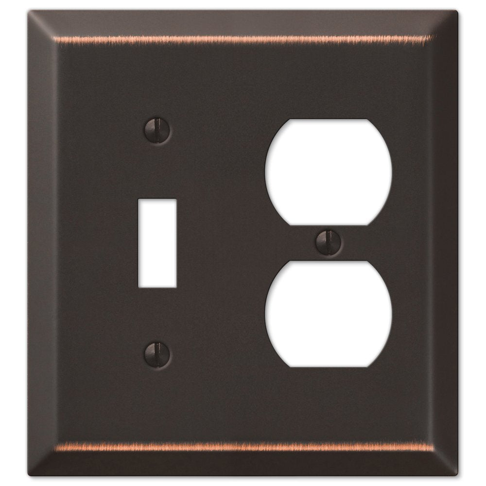 Amerelle 163Tddb Century Wallplate, 1 Toggle/1 Duplex, Aged Bronze