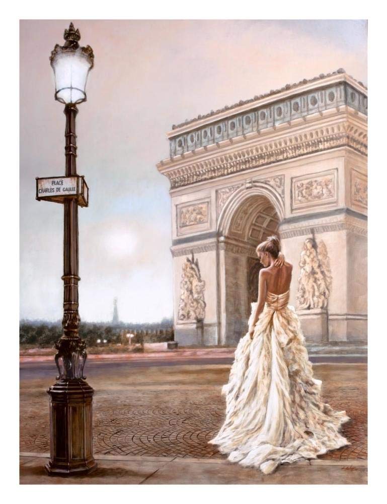 Romance in Paris II-Paper Art-20x26”