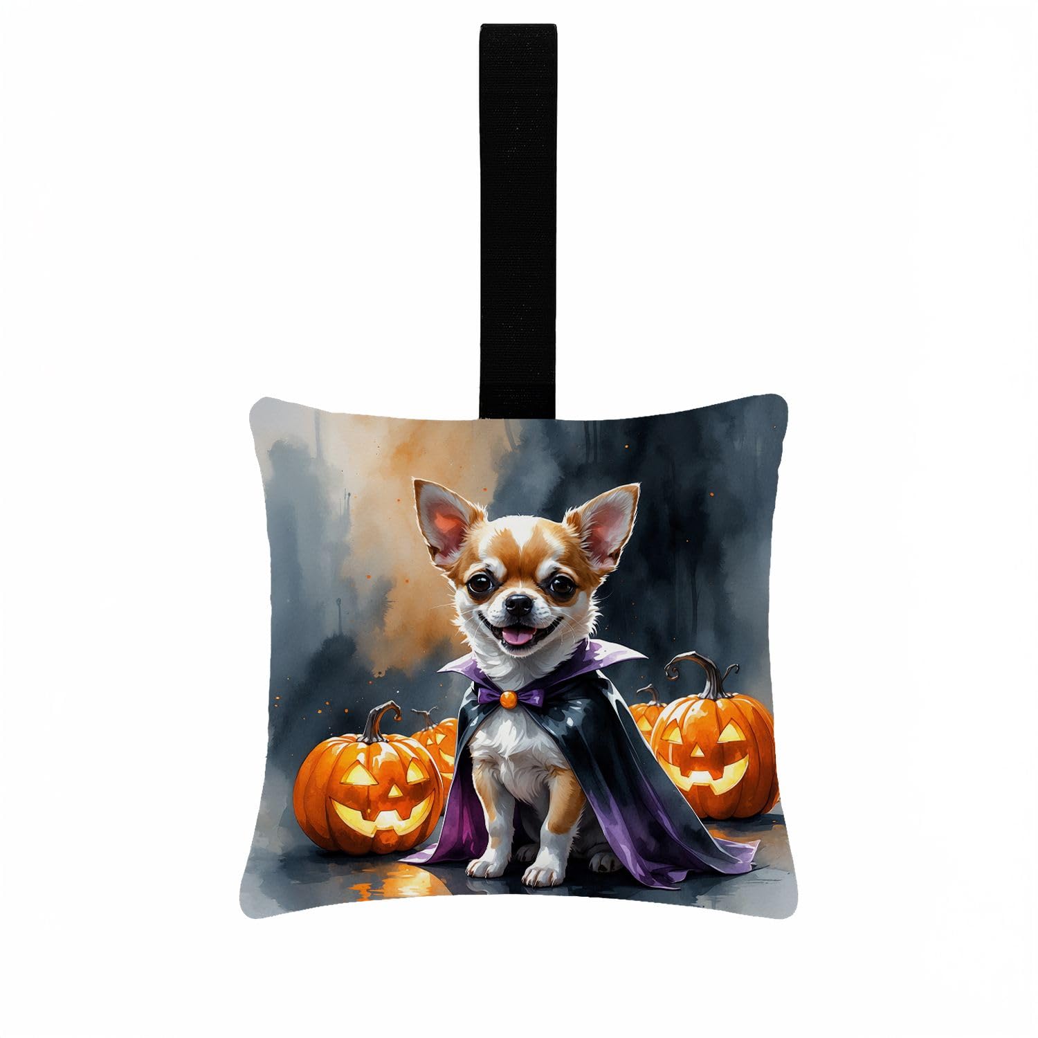 Carolines Treasures Chihuahua Puppy Halloween Mini Hanging Pillow Ornament 3.5  3.5 Decorative Door-Knob & Tree Hanger, Soft Fabric Cushion