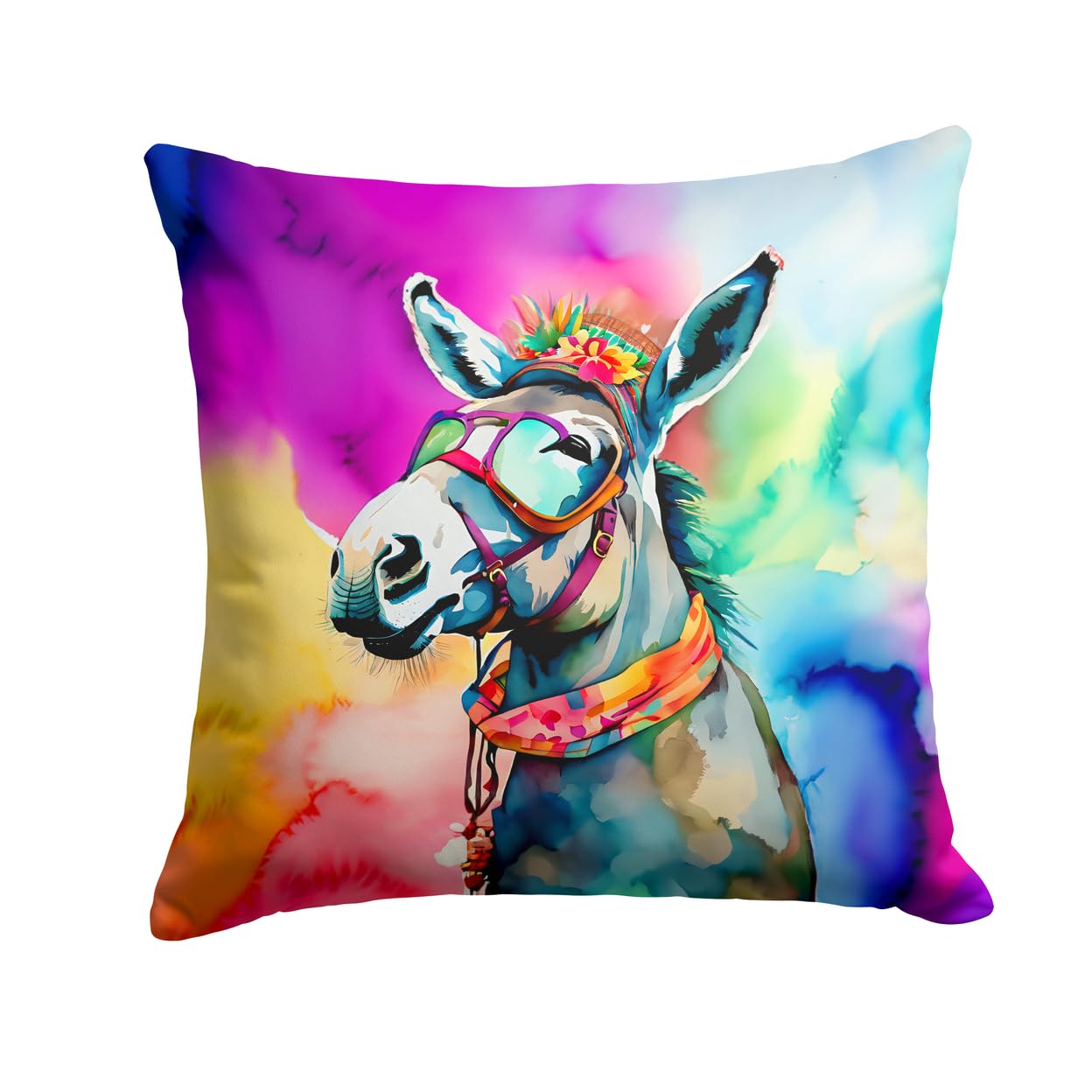 Hippie Animal Donkey Throw Pillow