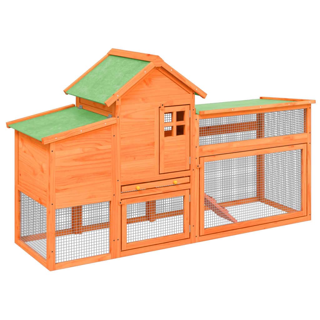 vidaXL Chicken Coop Brown 73.4x23"x44.5" Solid Wood Pine"