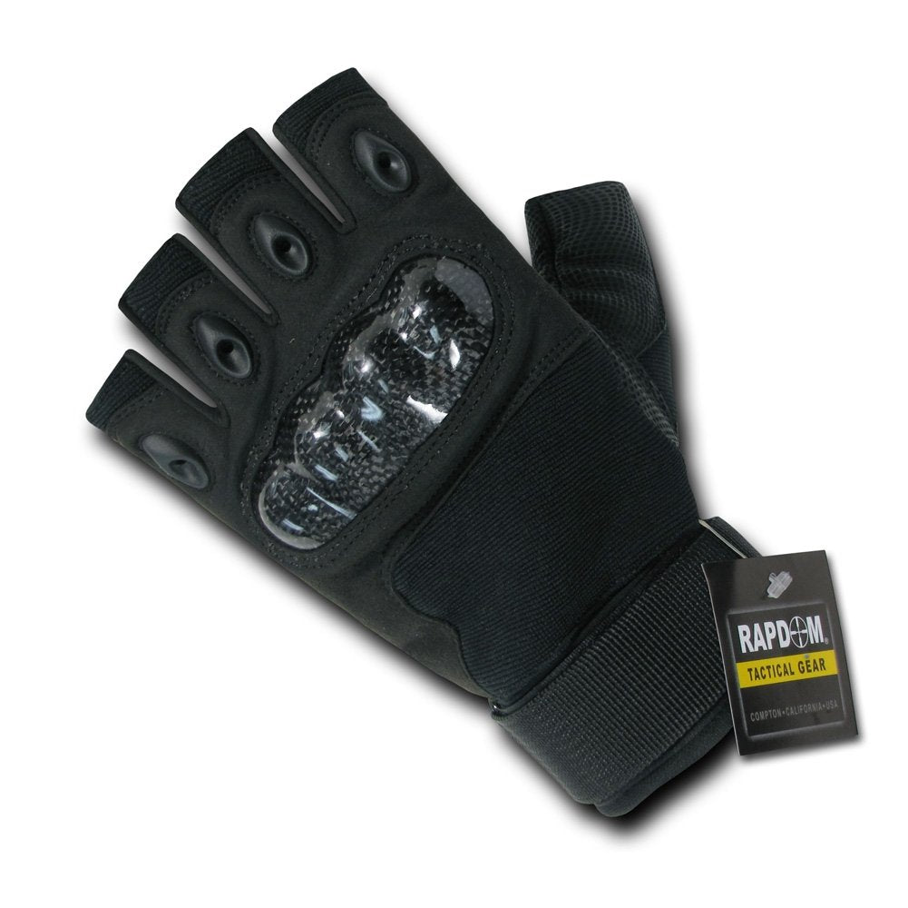 Half Finger Knuckle Glove, Black, XL