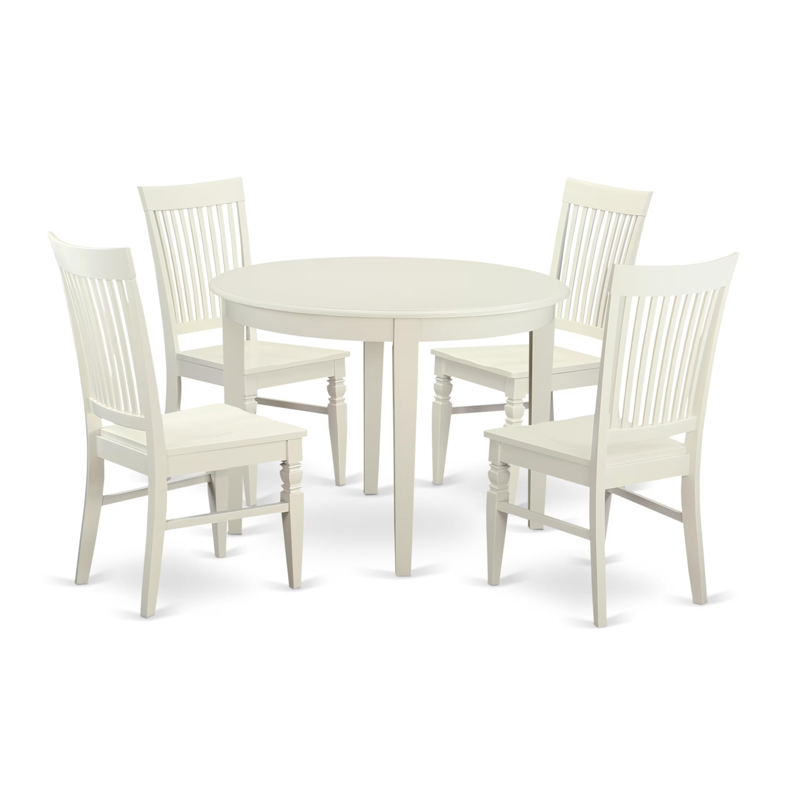 BOWE5-WHI-W 5 PcKitchen Table set for 4-Table and 4 Dining Chairs