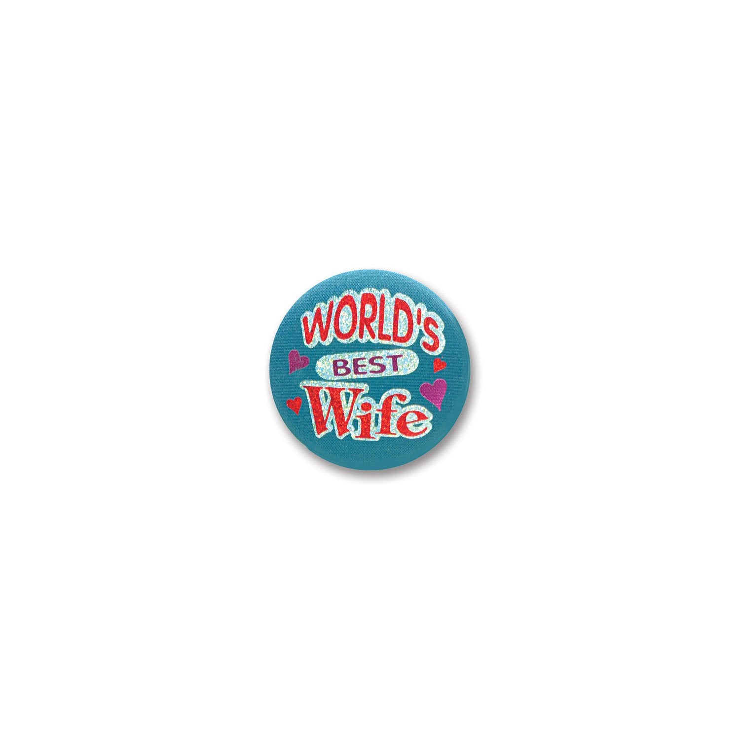Worlds Best Wife Satin Button (Pack of 6)