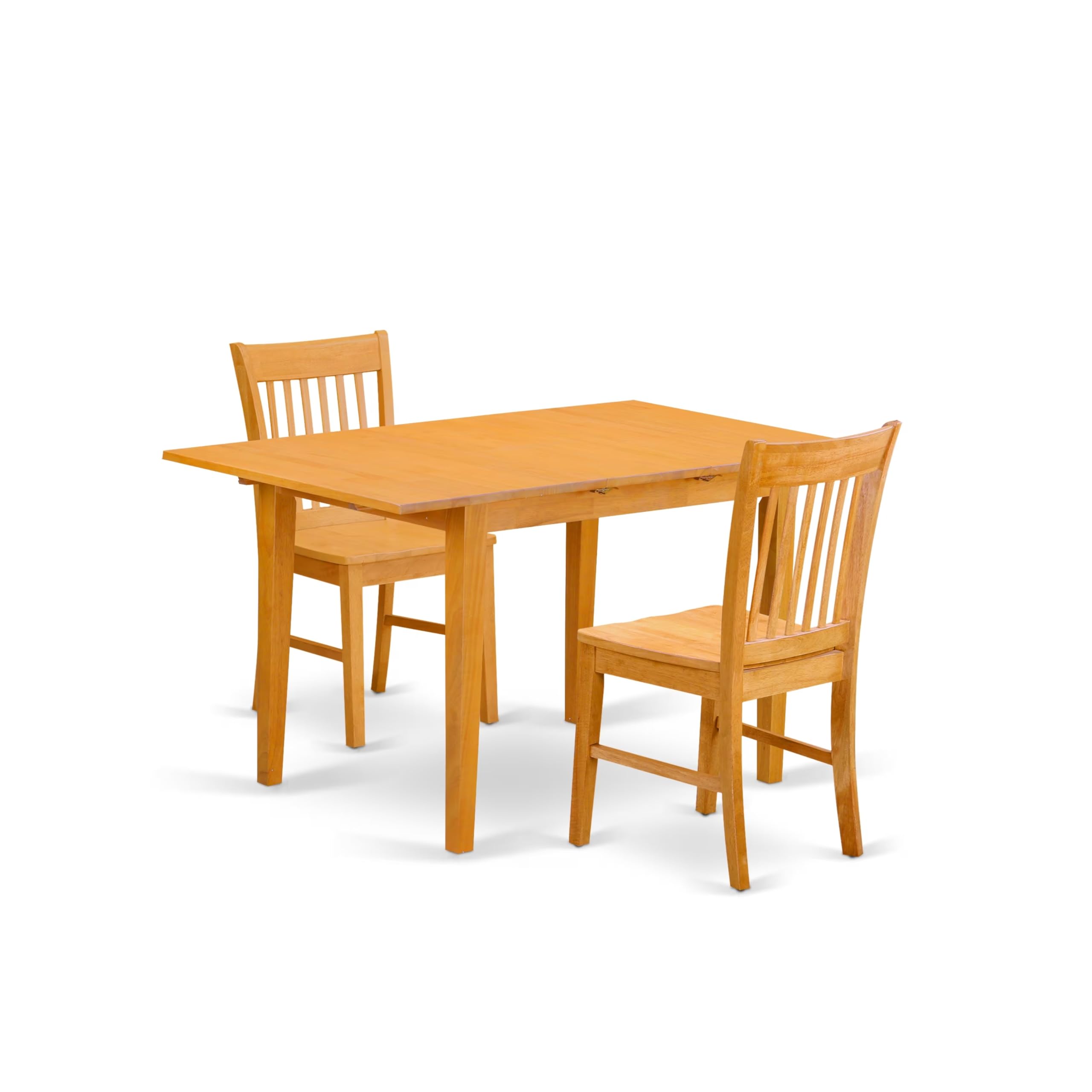 3  Pc  Kitchen  nook  Dining  set-  dinette  Table  with  a  12in  leaf  and  2  Kitchen  Chairs