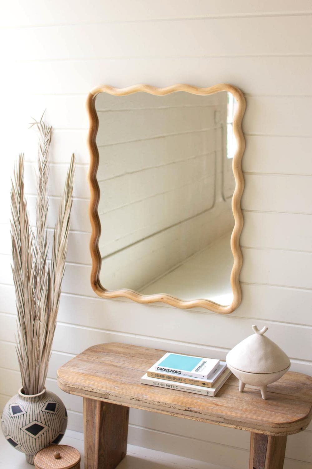 Kalalou Cla1377 Wooden Squiggle Framed Mirror