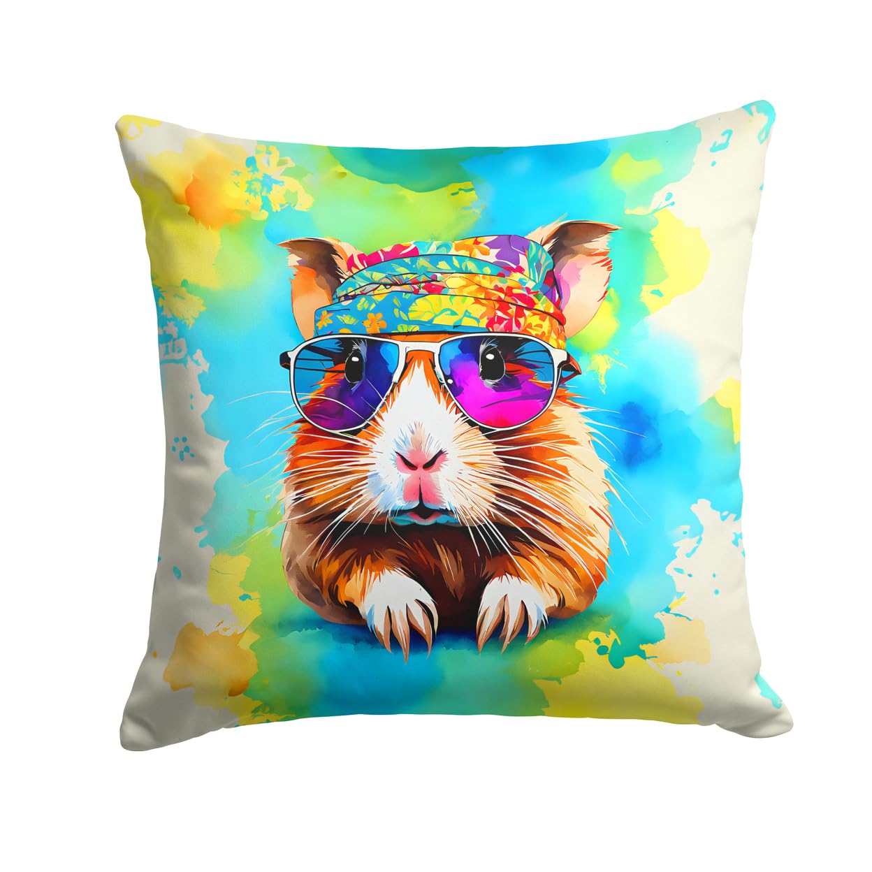 Hippie Animal Guinea Pig Throw Pillow