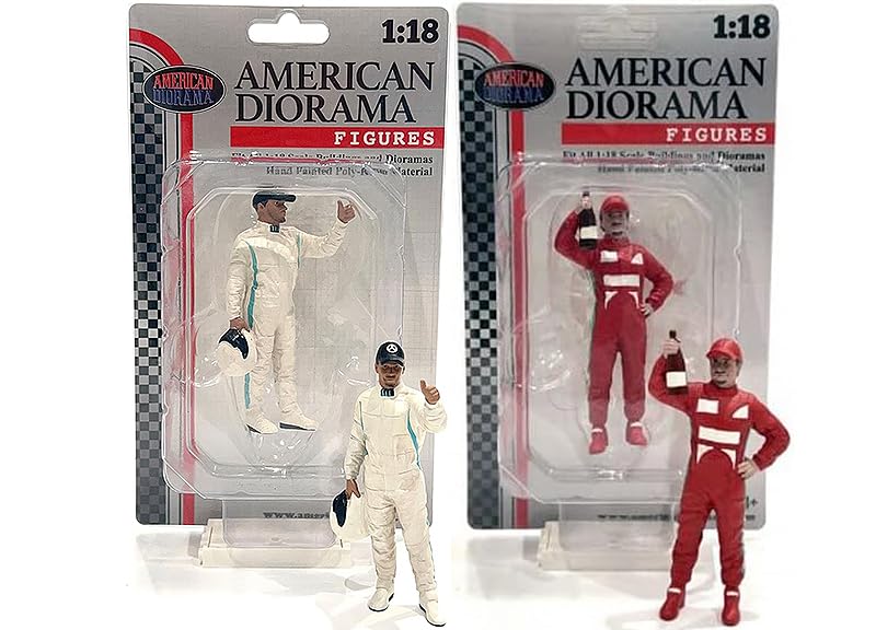 Racing Legends 2000s Figures A and B Set of 2 for 1/18 Scale Models by American Diorama