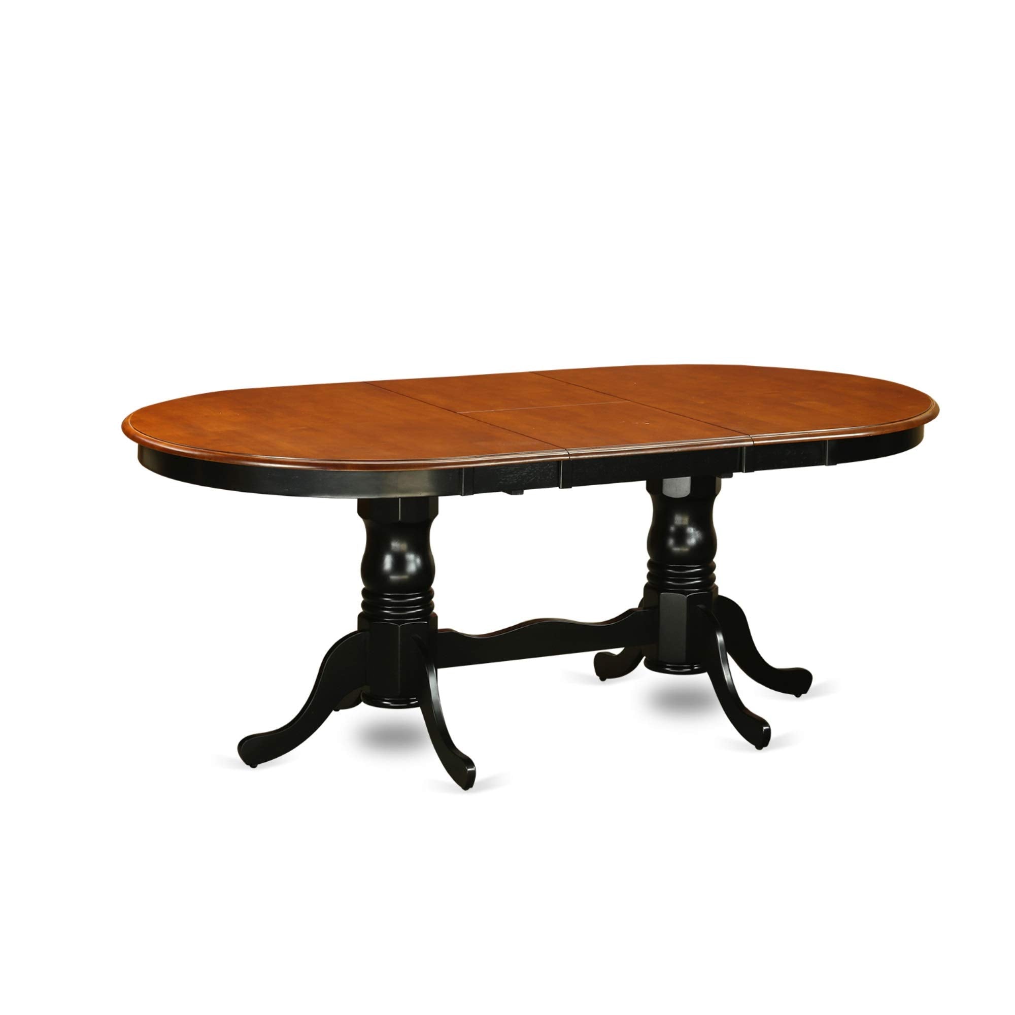 Casafoyer PLKE7-BCH-LC 7 Piece Set Consist of an Oval Dinner Table with  Leaf and 6 Faux Leather Dining Room Chairs, 42x78 Inch