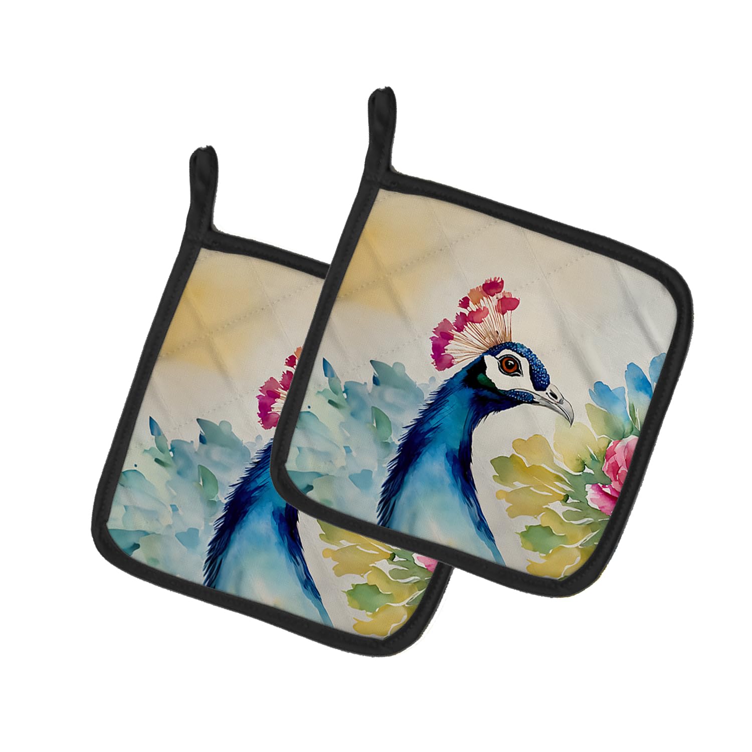 Peacock Pair of Pot Holders