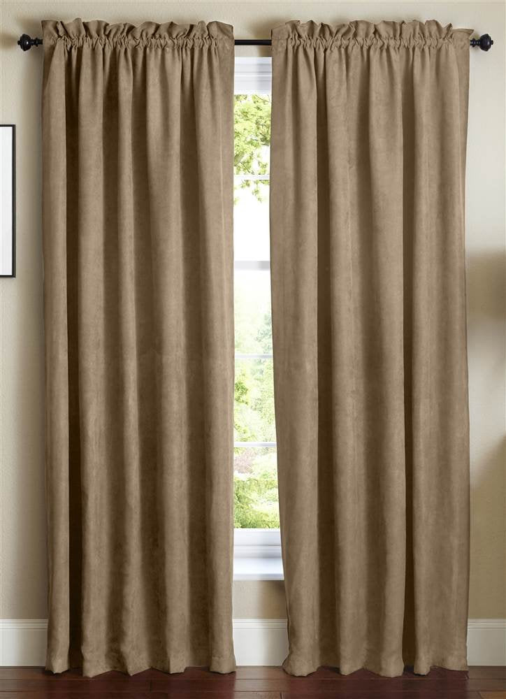 Blazing Needles 108-inch by 52-inch Microsuede Blackout Curtain Panels (Set of 2) - Java