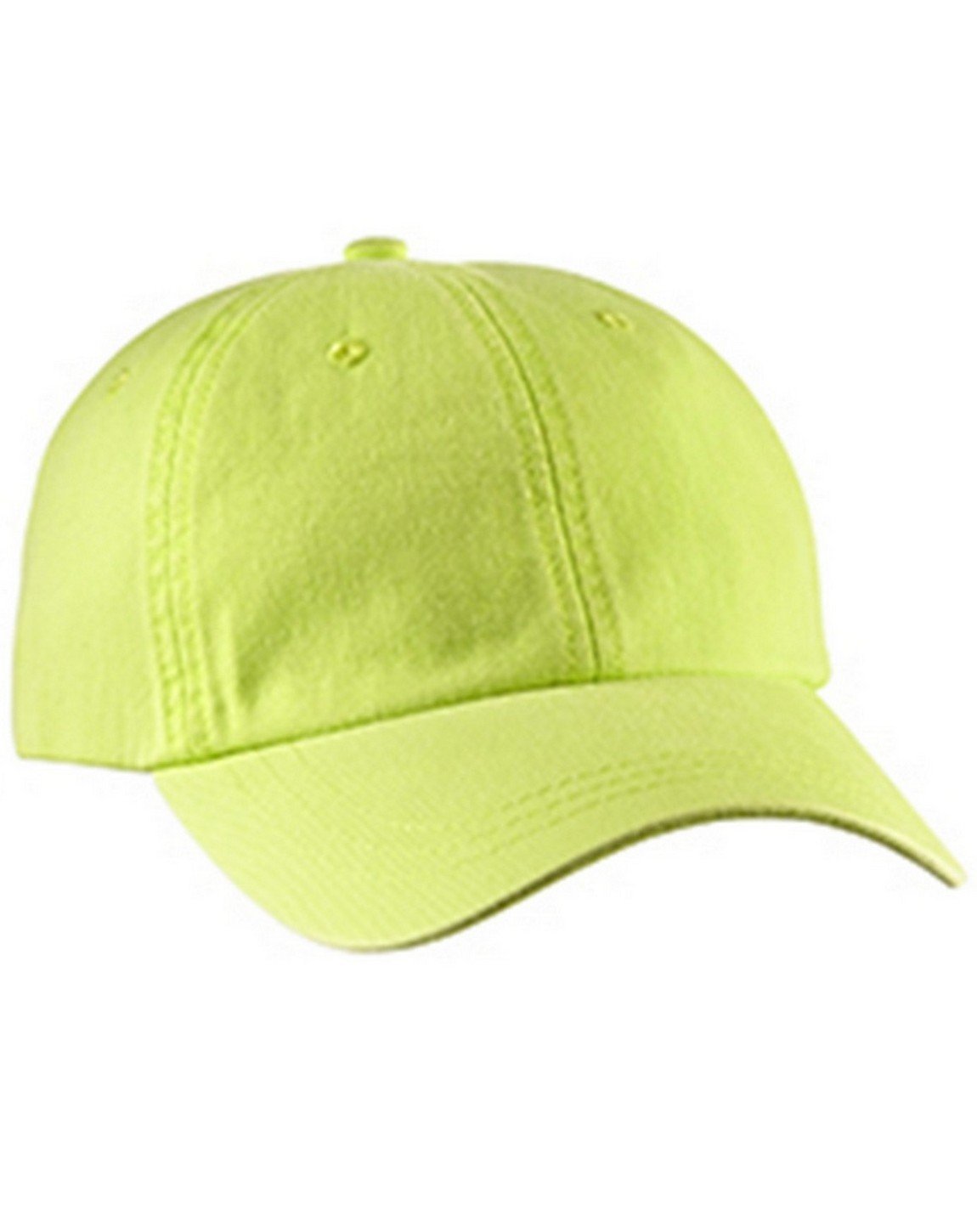 LP101 | OPTIMUM-SOLID PGMT- Pigment dyed, garment washed cotton twill, six panel, low profile, unstructured cap with Adams Cool-Crown mesh lining and leather strap closure with antique brass buckle and grommet.  - NEON YELLOW <br>NEW