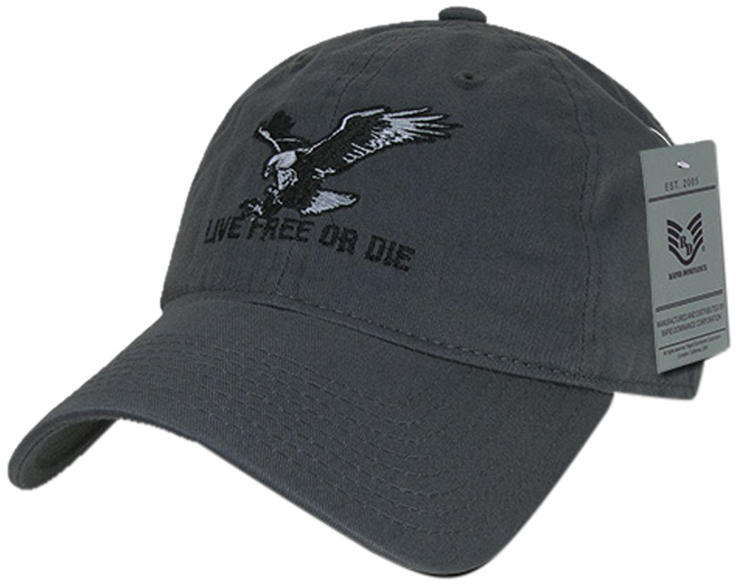 Relaxed Graphic Cap,Live Free or Die,Dark Grey