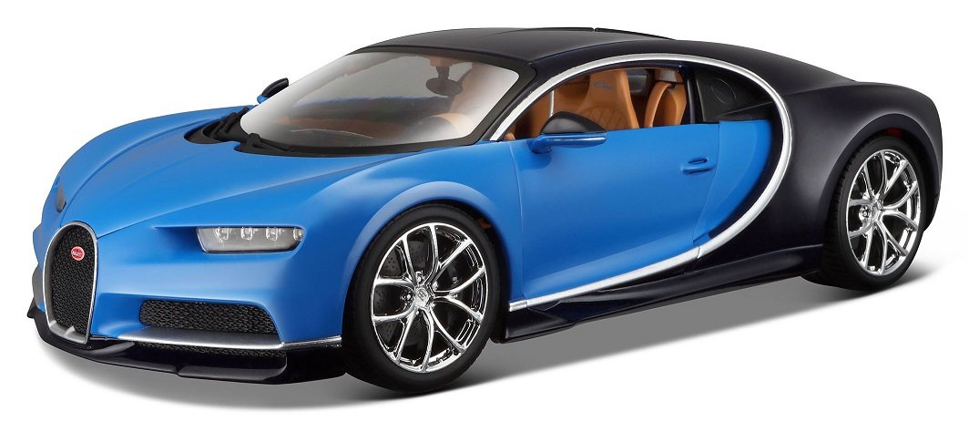 2016 Bugatti Chiron Blue 1/18 Diecast Model Car by Bburago