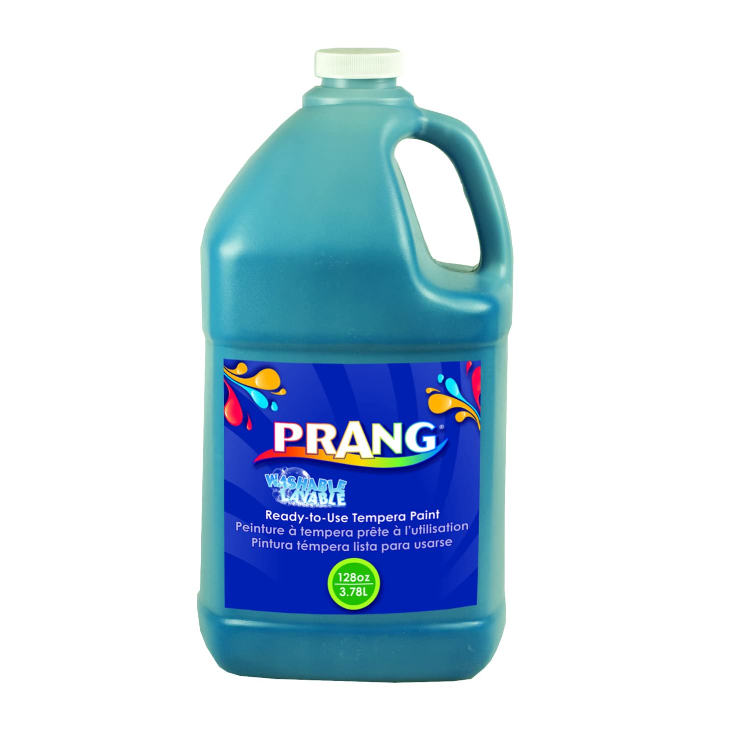 Prang Ready-to-Use Washable Tempera Paint, 1 Gallon Bottle, Turquoise Blue (10613)