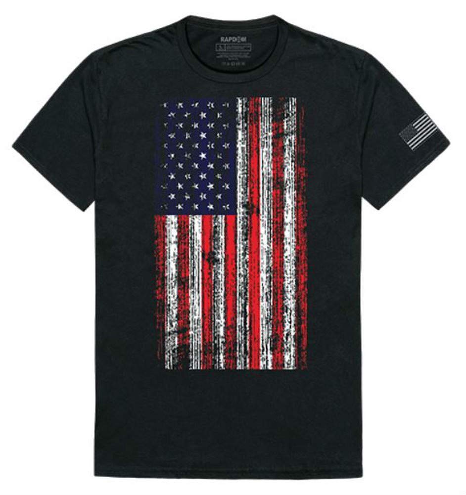 Tac. Graphic T, Distressed Flag, Black, XL