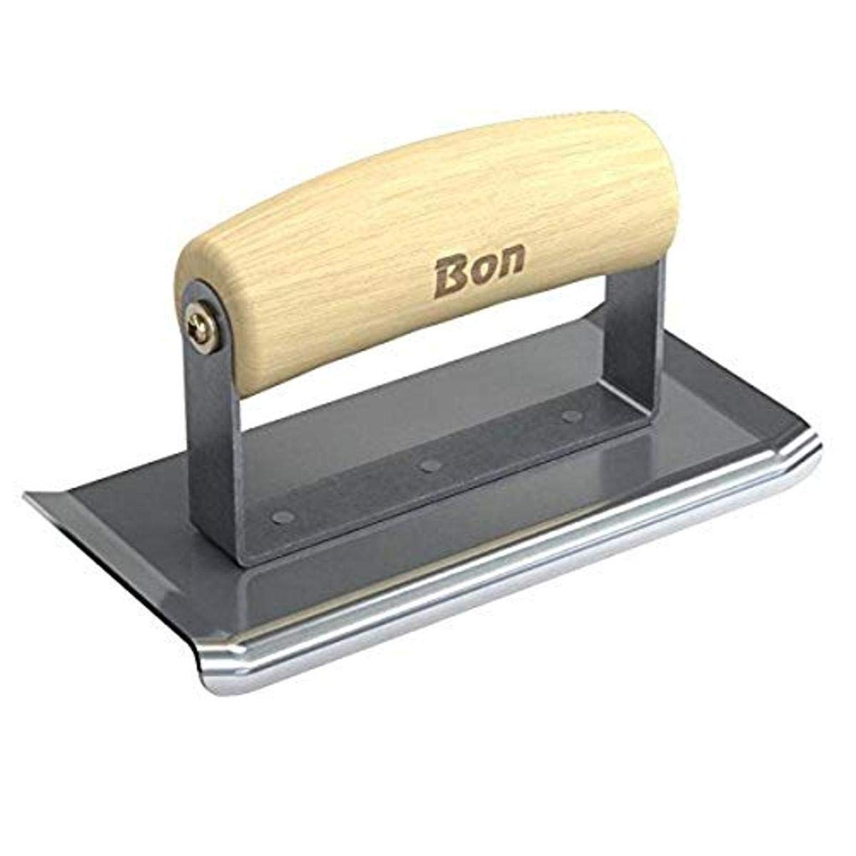 Bon 12-469 Curved End Edger - Stainless Steel 6-inch X 3-inch - 1/4-inch Radius X 3/8-inch Lip Wood Handle