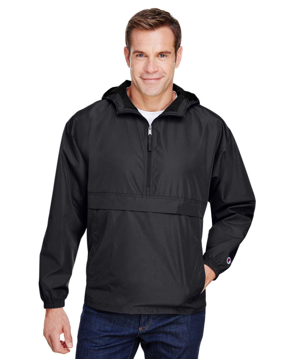 Champion Packable Quarter-Zip Jacket - Black, S