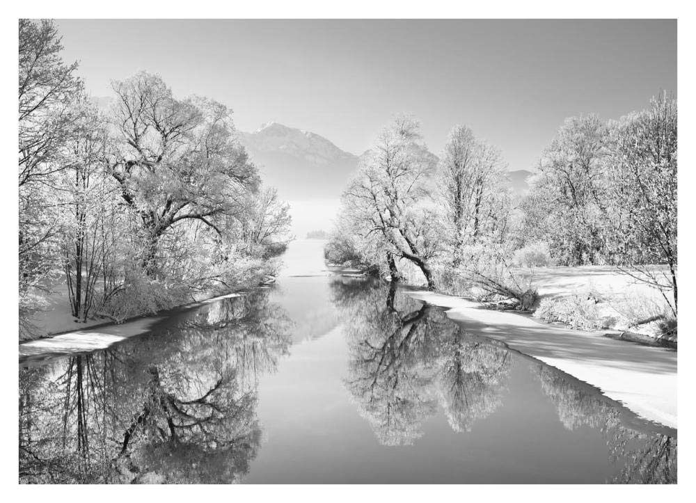 Winter landscape at Loisach, Germany (BW)-Paper Art-38x28”