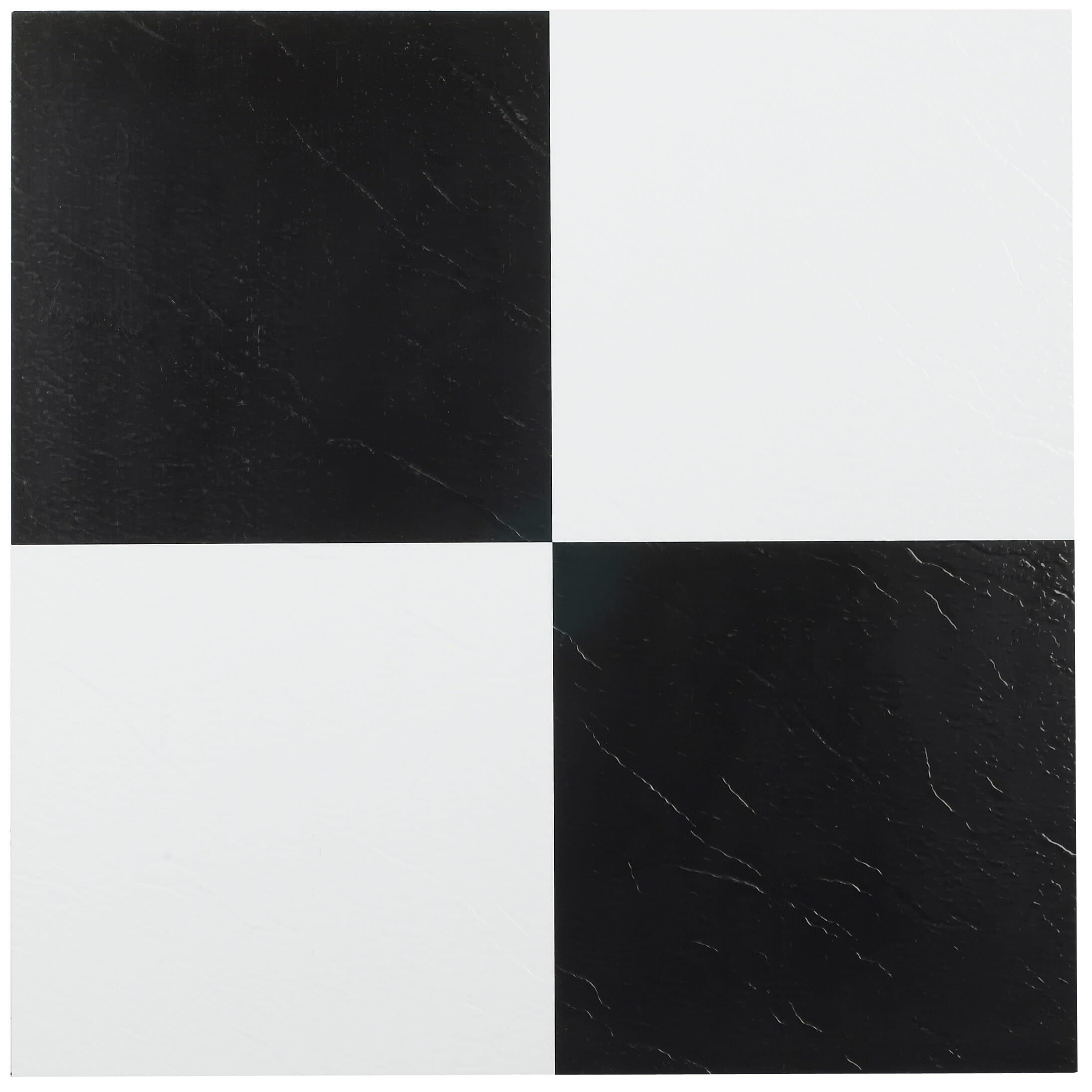 Sterling Black & White 12x12 Self Adhesive Vinyl Floor Tile - 20 Tiles/20 sq. ft.