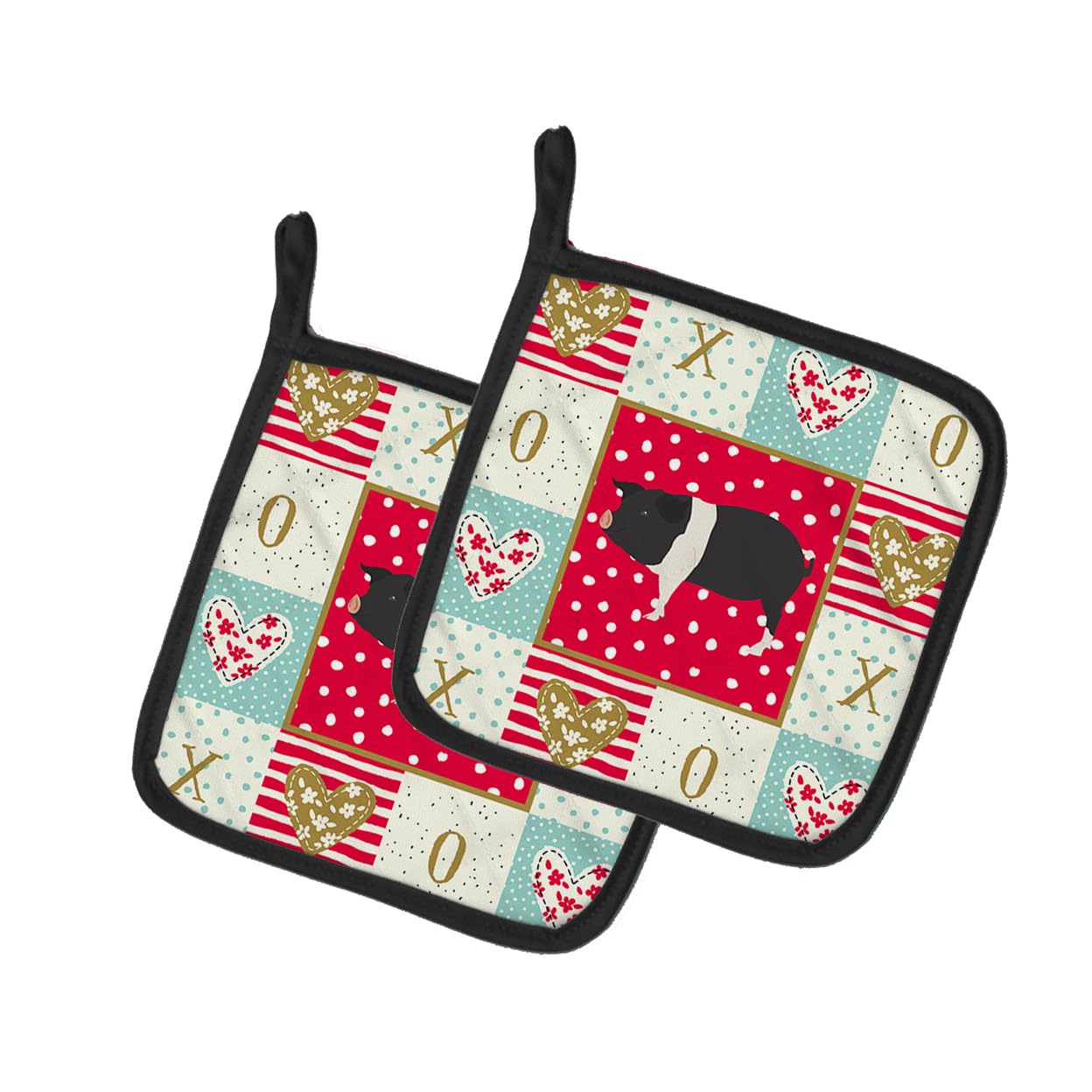 Hampshire Pig Love Pair of Pot Holders