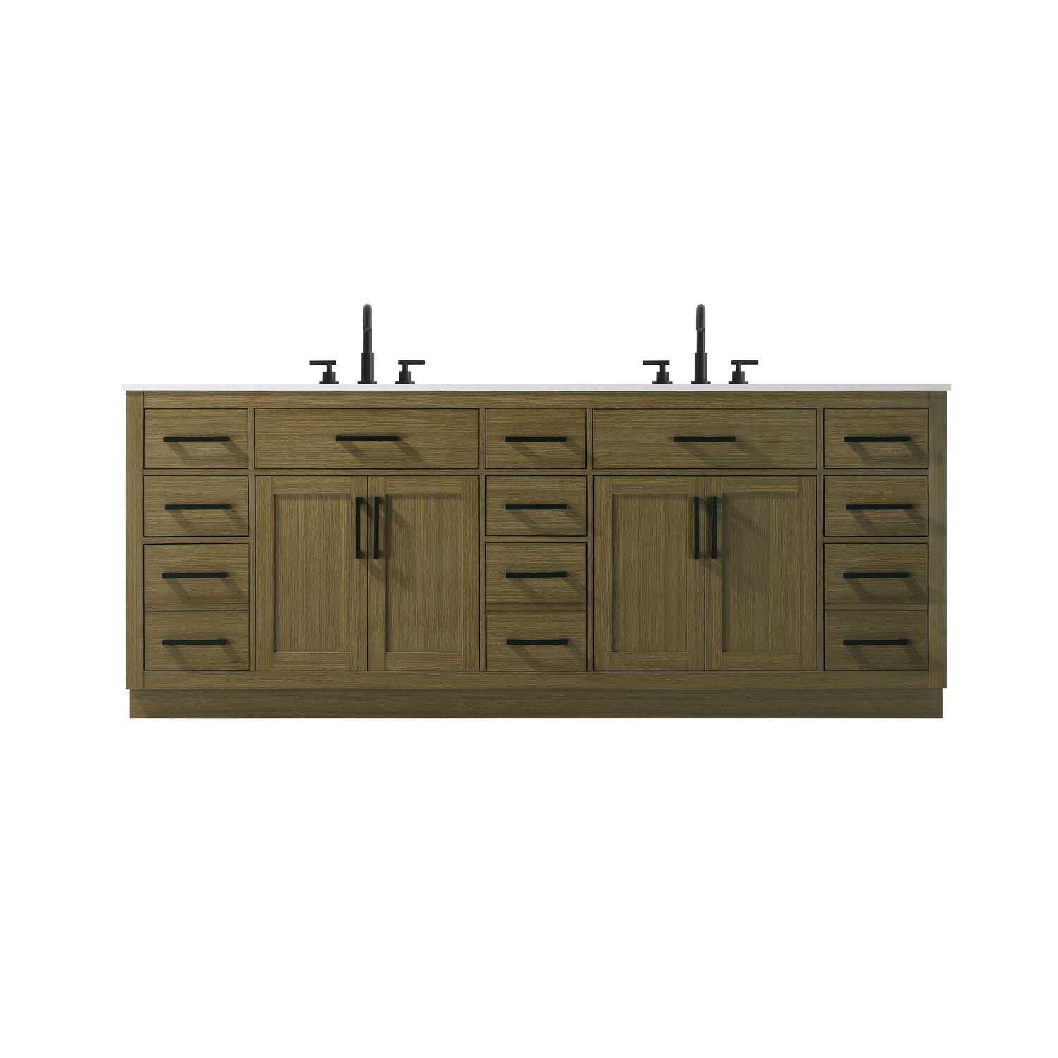 Alden 84 inch Double Bathroom Vanity in Chestnut Brown
