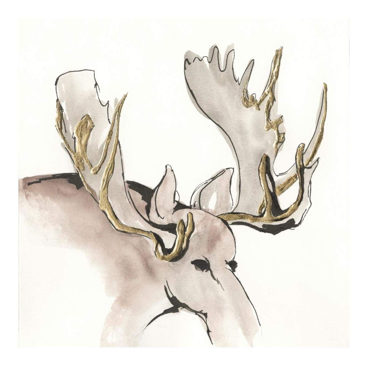 Gilded Moose -Paper Art-20x20”