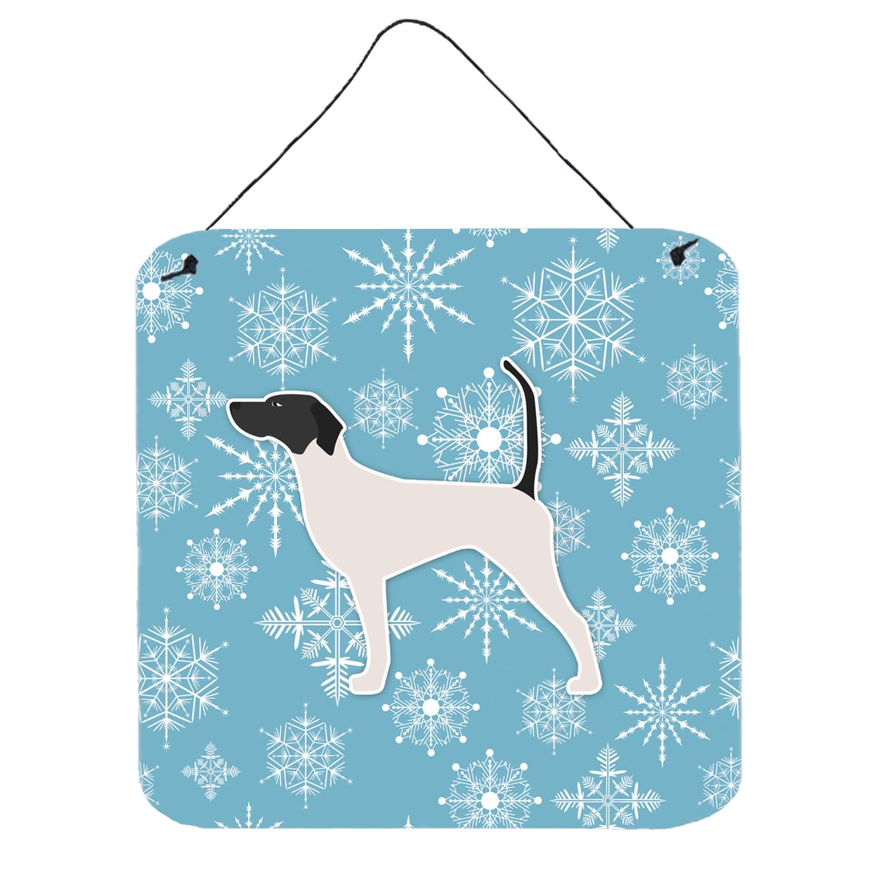 Winter Snowflake Design with Dog Art Wall or Door Hanging Prints