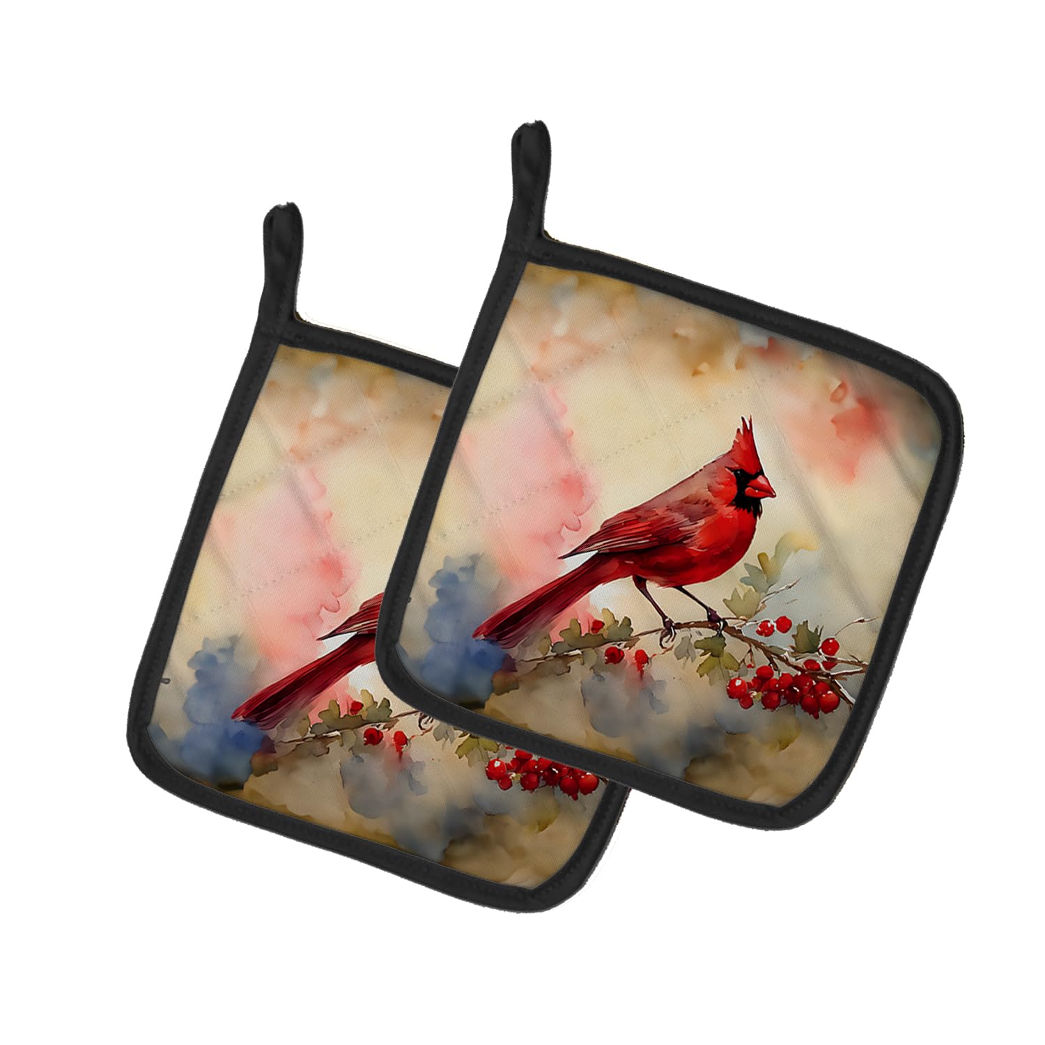 Cardinal Pair of Pot Holders