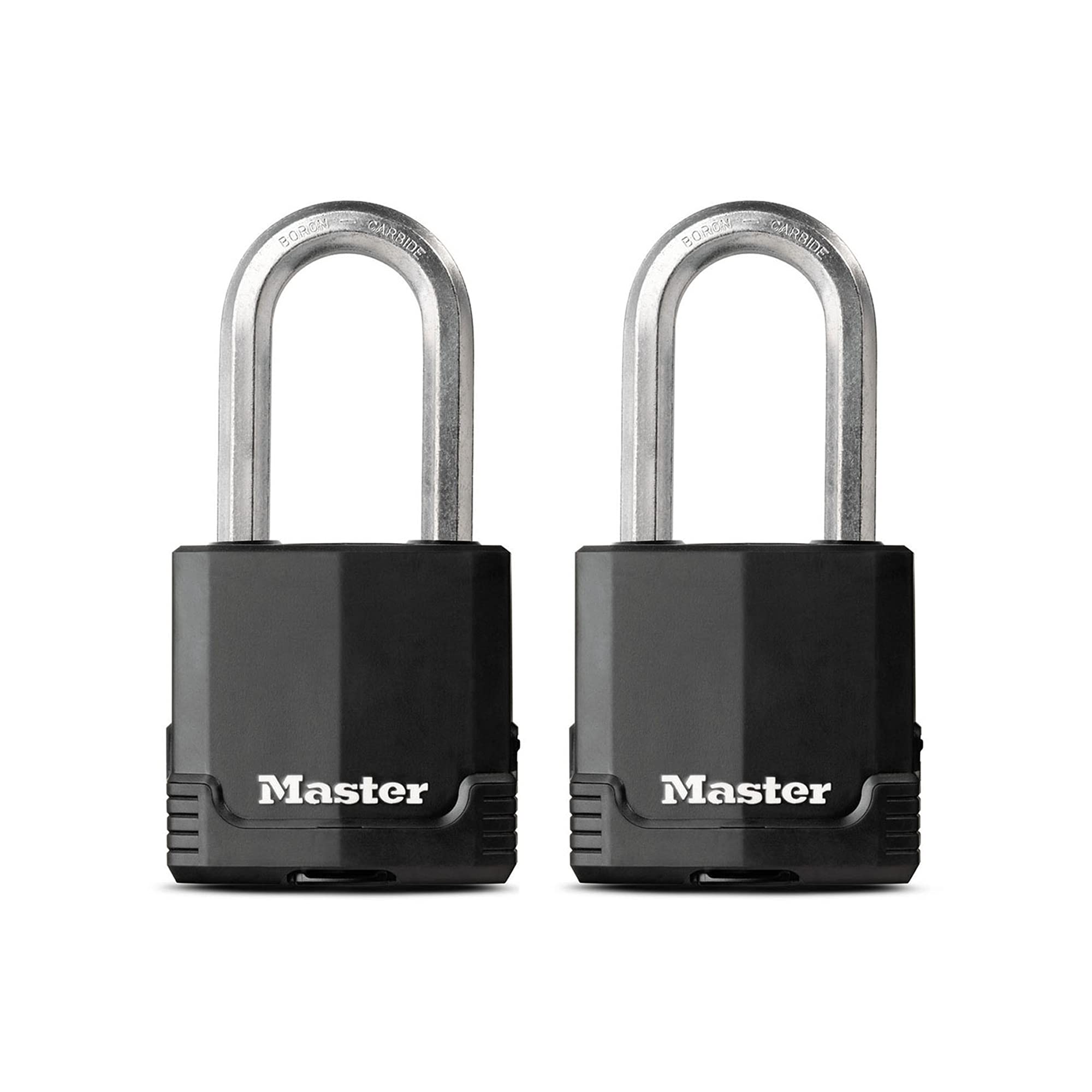 Master Lock M515Xtlh Magnum Heavy Duty Padlock With Key, 2 Pack Keyed-Alike, Black
