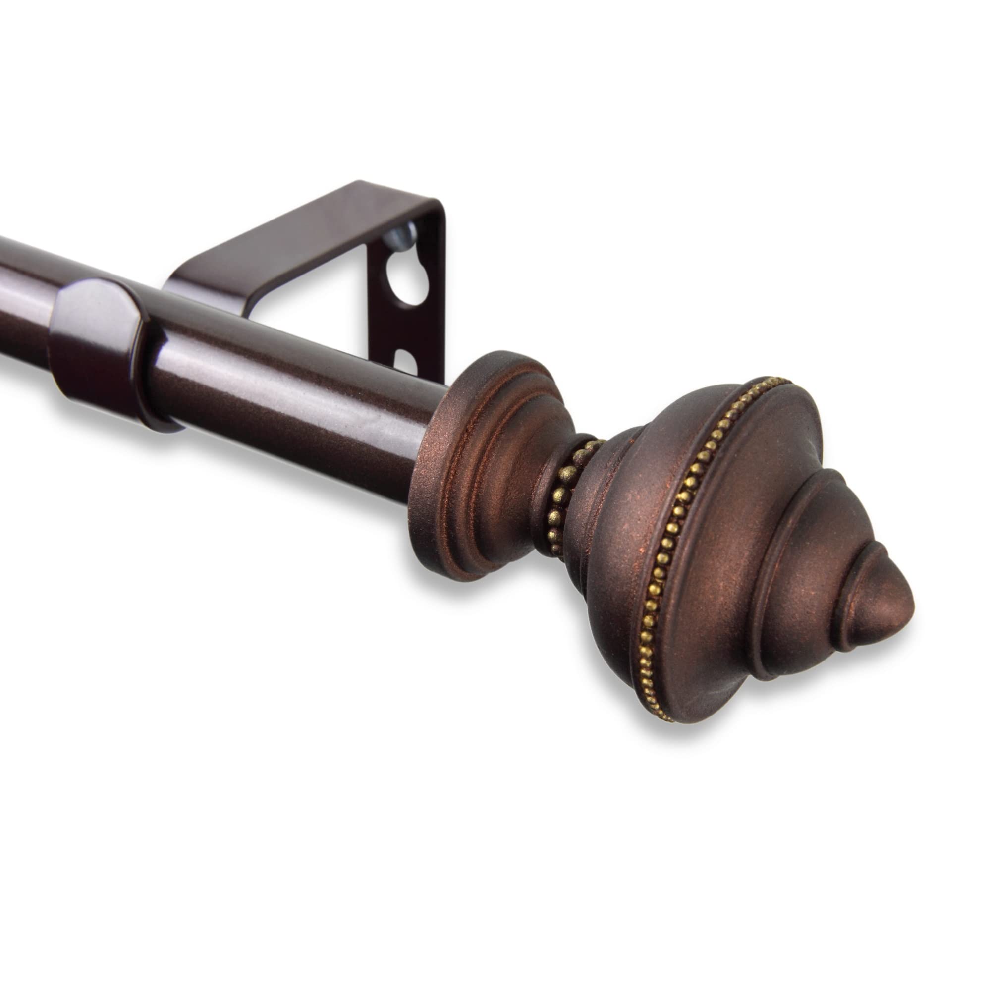 Augustus Curtain Rod 5/8 inch dia. 48-84 Inch - Cocoa