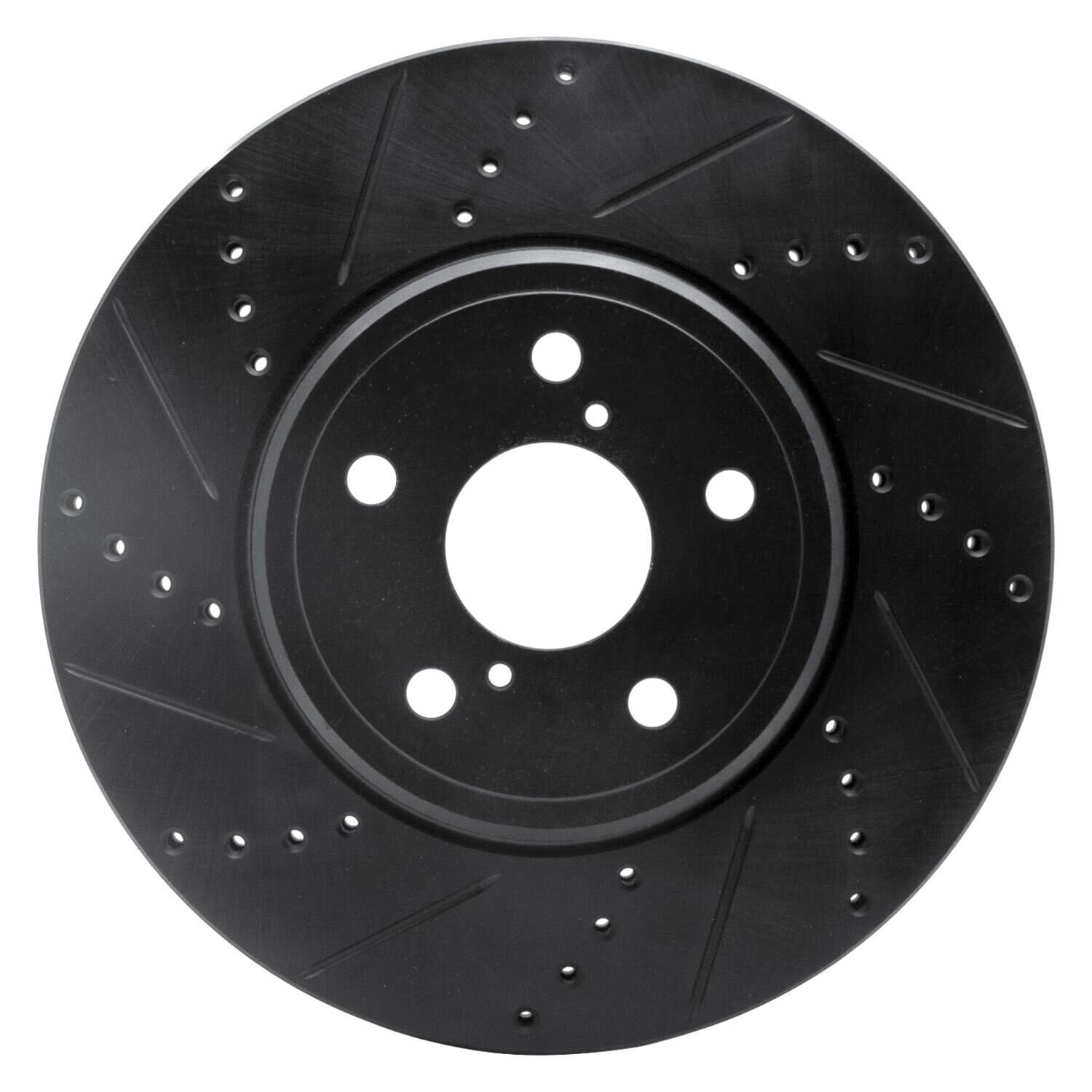 R1 Concepts Brake Rotor Drilled and Slotted Black ECB-75009L