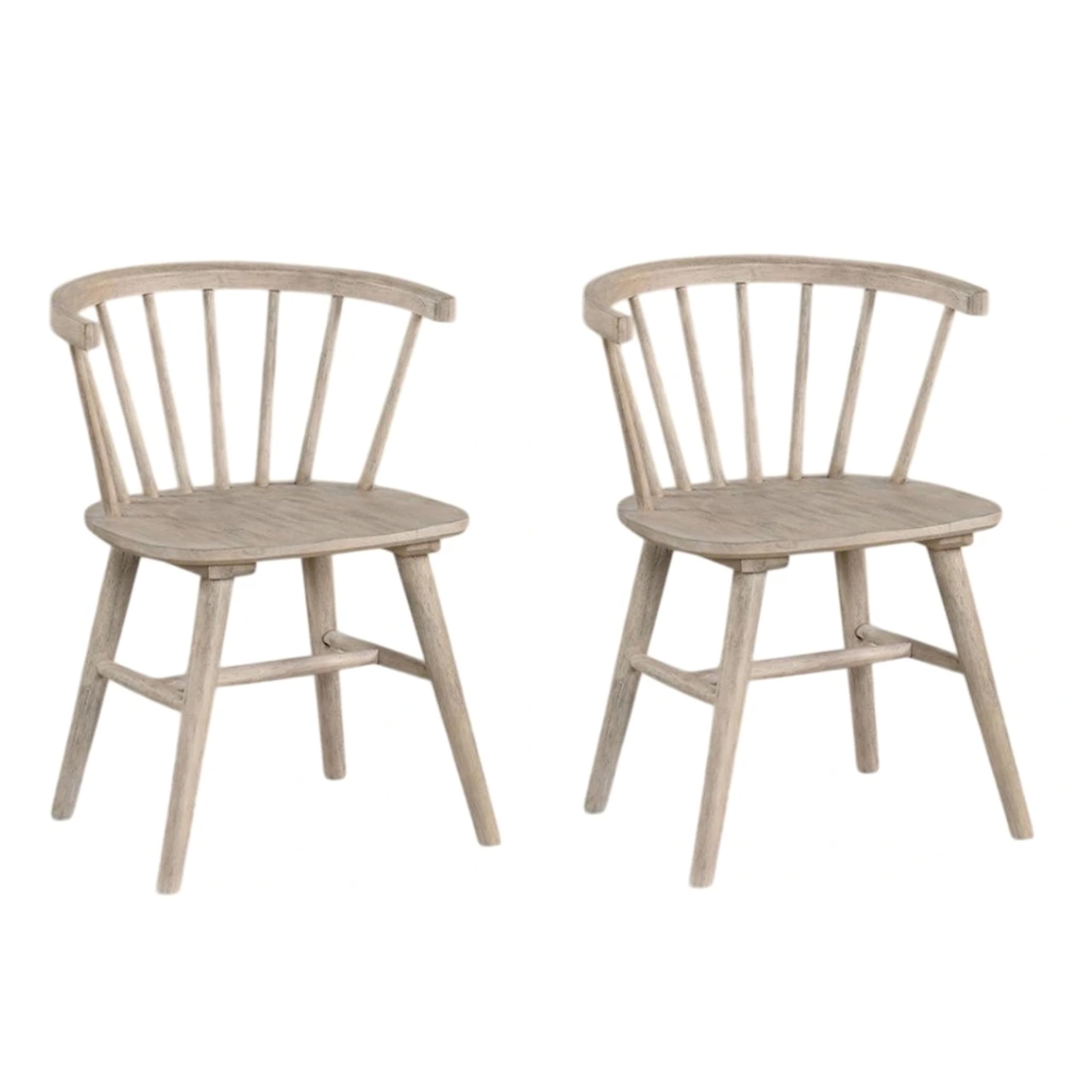 Yely Dining Chair Set of 2, Spindle Back and Shaker Legs, Black Wood