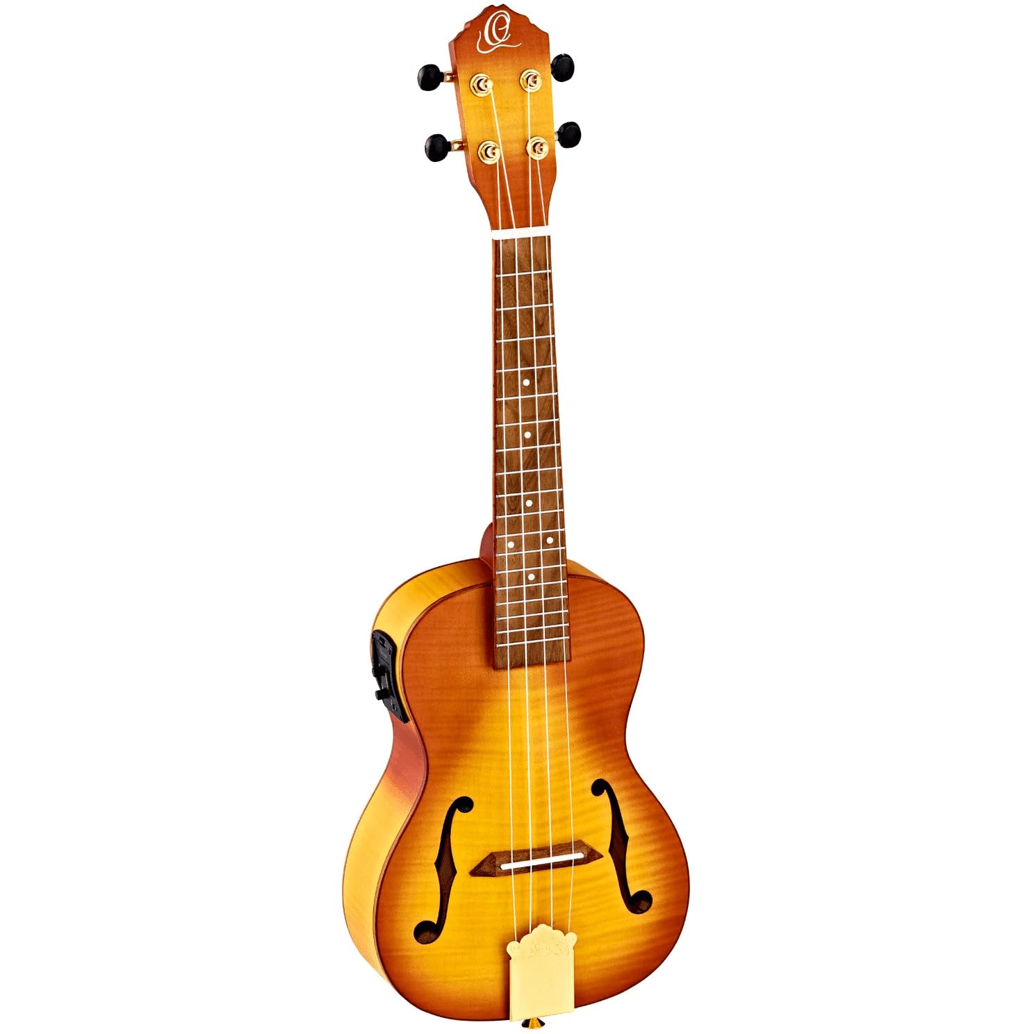 Custom Built Series F-Hole Arched Top Concert Acoustic-Electric Ukulele with Bag