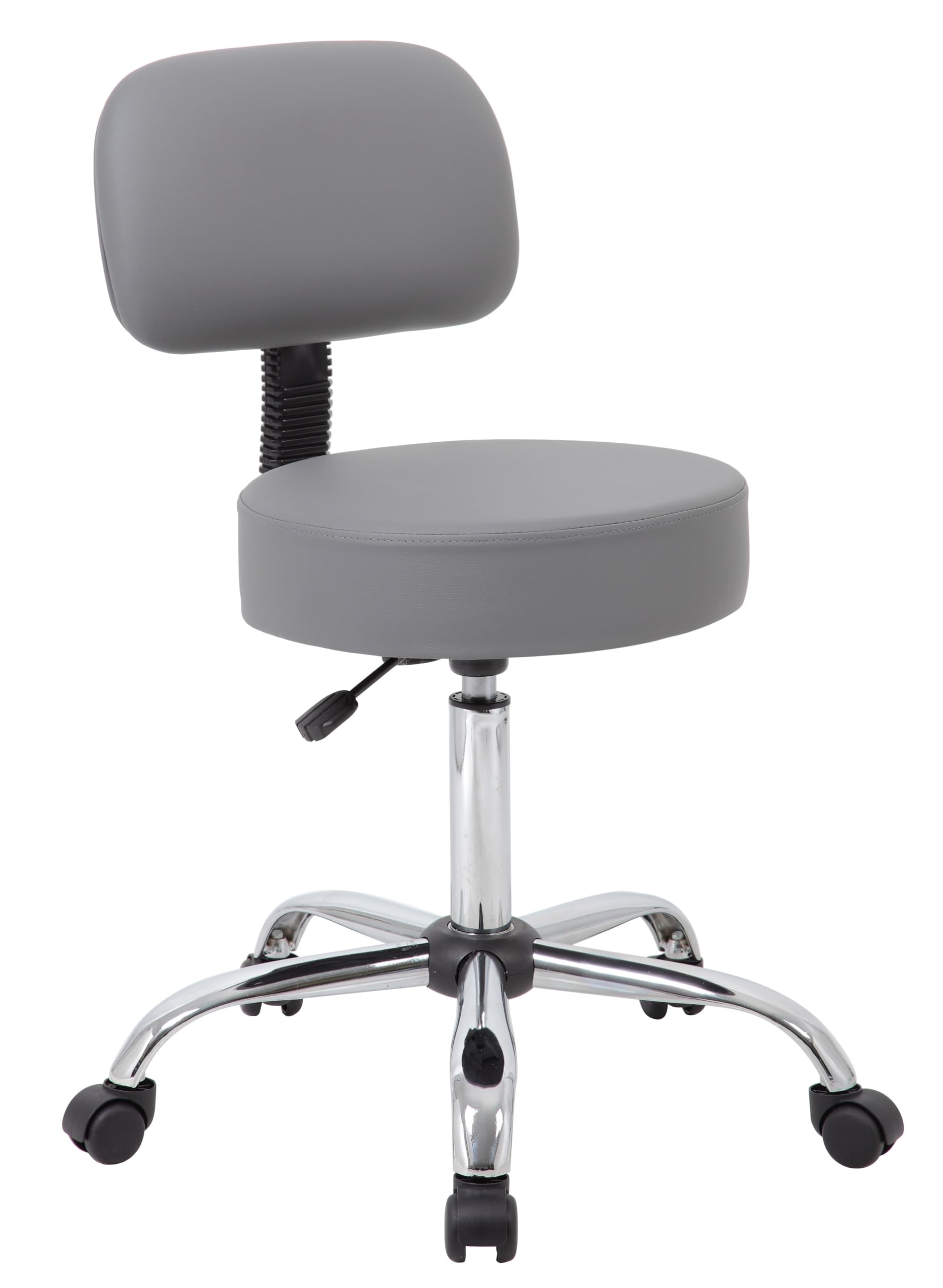 Boss Grey Caressoft Medical Stool W/ Back Cushion
