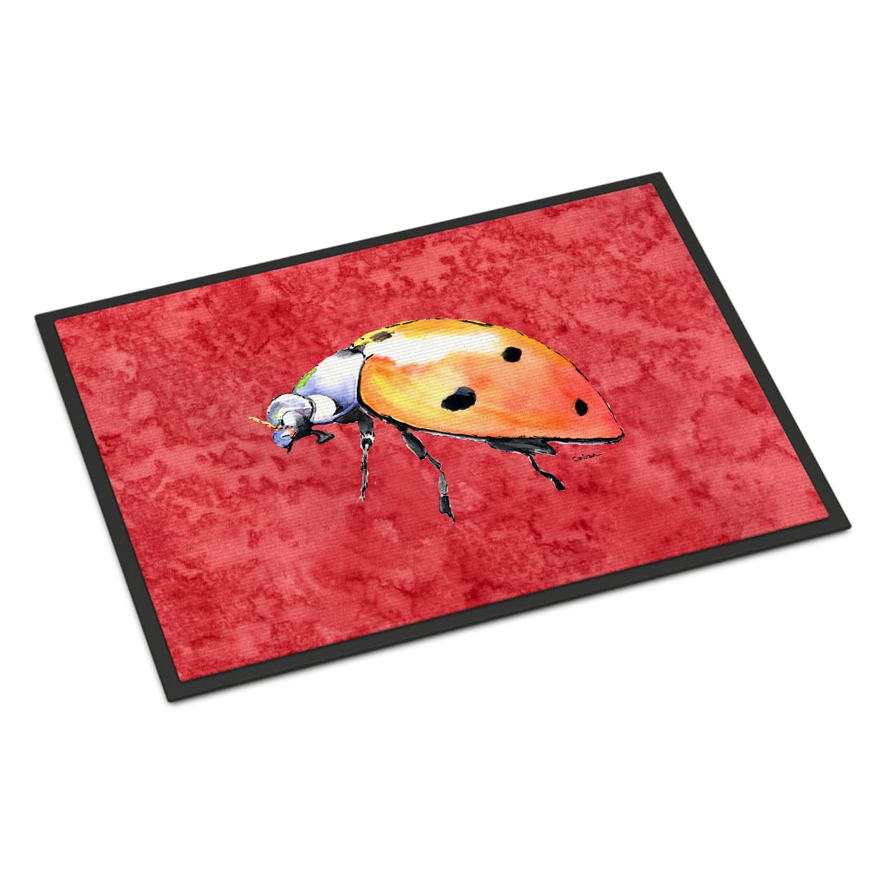 Lady Bug on Red Indoor or Outdoor Mat 24x36