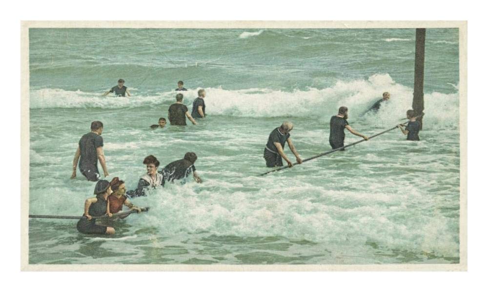 Surf Bathing, Palm Beach, Fla., 1898-Paper Art-24x14”