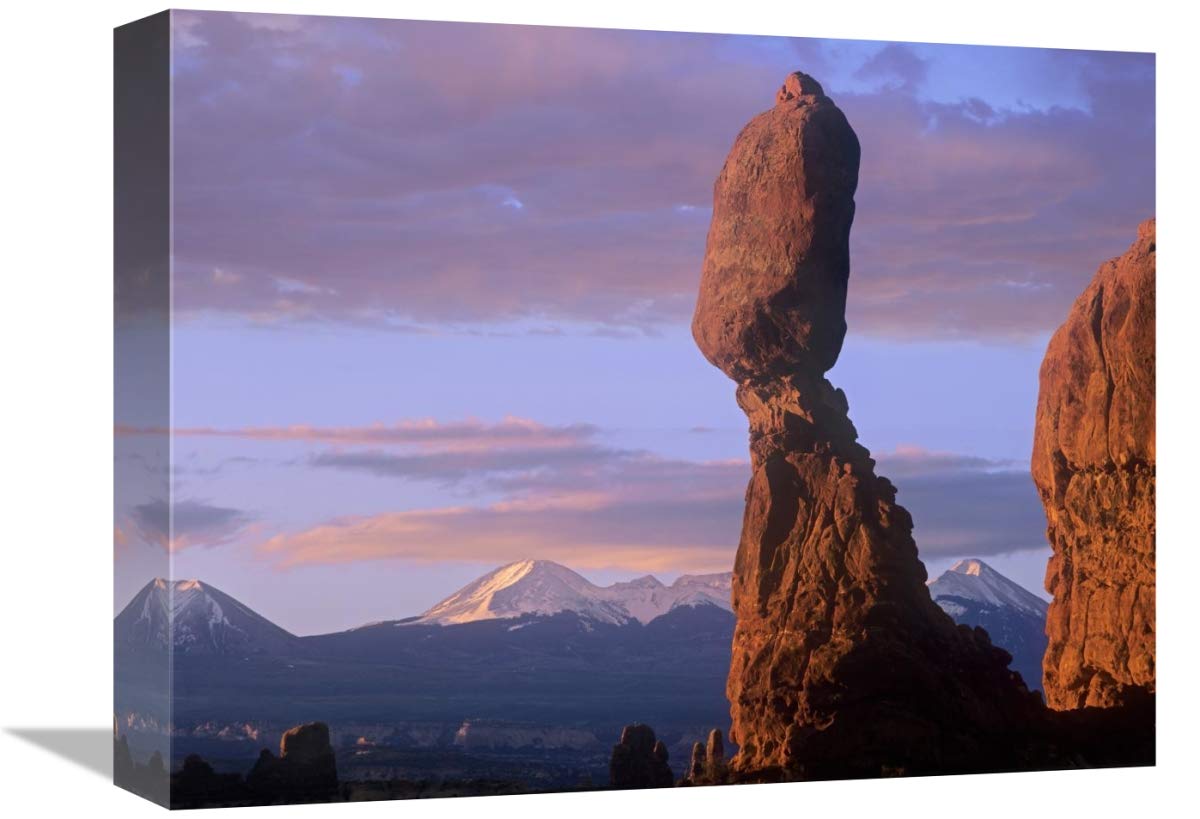 La Sal Mountains and Balanced Rock, Arches National Park, Utah-Canvas Art-16x12”
