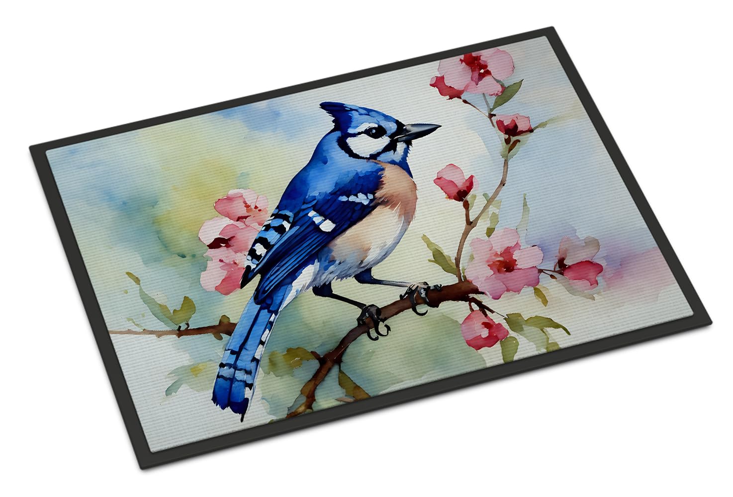 Carolines Treasures DAC3186JMAT Blue Jay Doormat Front Door Mat Indoor Outdoor Rugs for Entryway, Non Slip Washable Low Pile, 24H X 36W