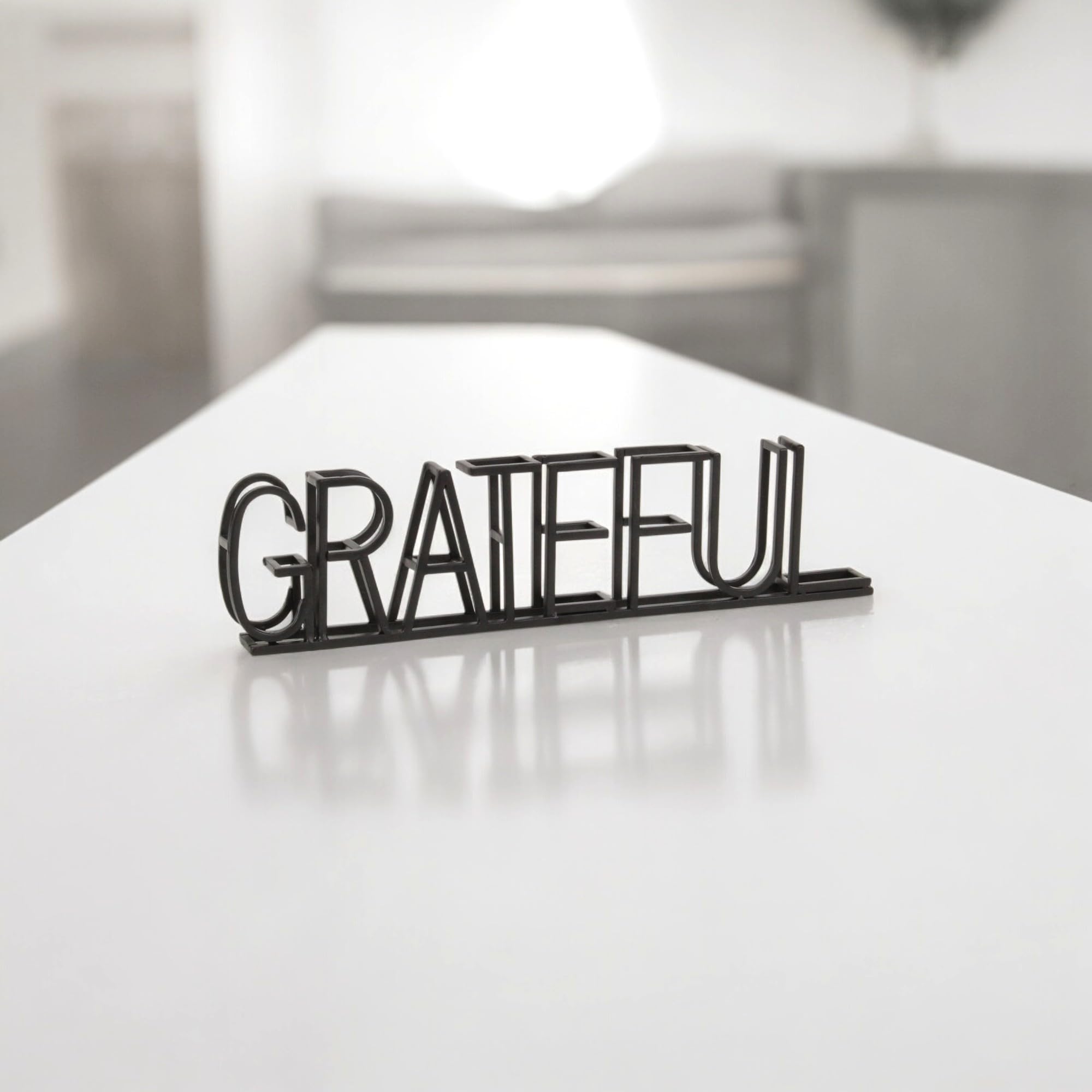 Colma Black Metal Grateful Table Sign