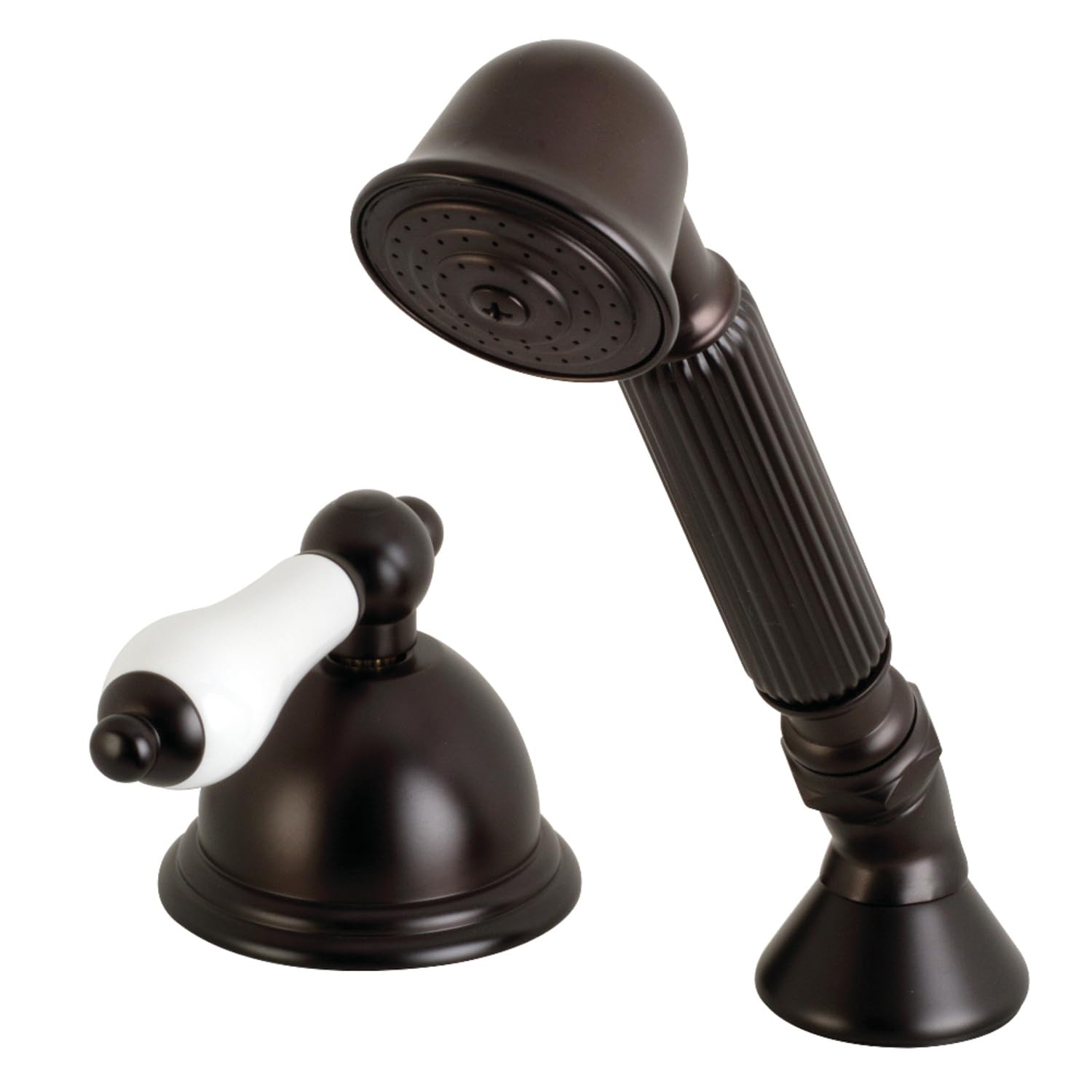 Kingston Brass Ksk3355Pltr Vintage Deck Mount Hand Shower With Diverter For Roman Tub Faucet, 3.44 X 5.63 X 8.06, Oil Rubbed Bro