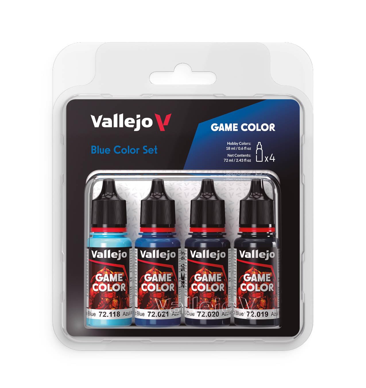 Vallejo - Blue Color Set | Contains 4 bottles x 18 ml (0.60 fl.oz.)