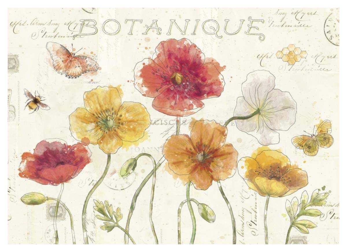 Painted Poppies I -Paper Art-46x33.24”