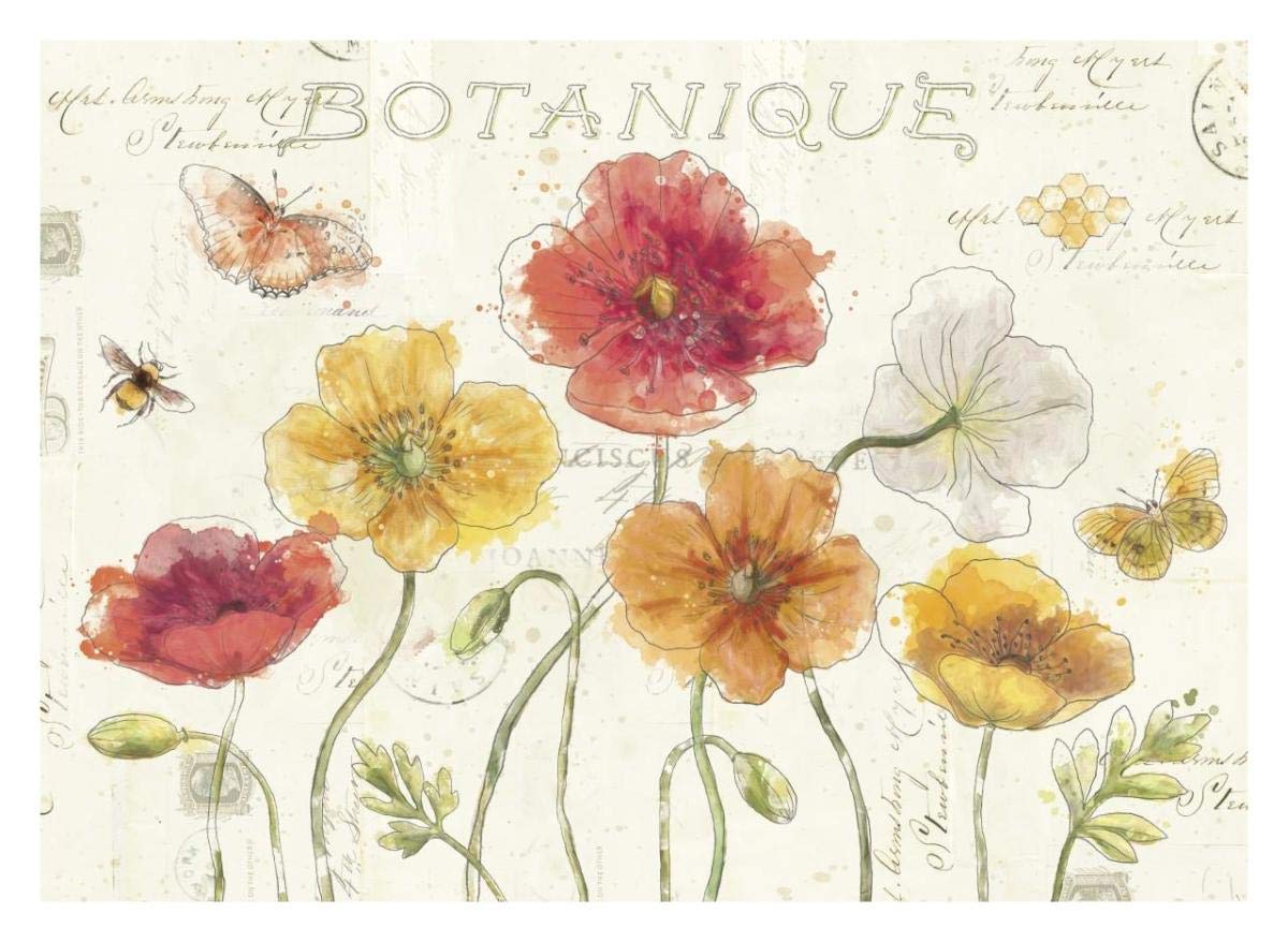 Painted Poppies I -Paper Art-32x23.3”