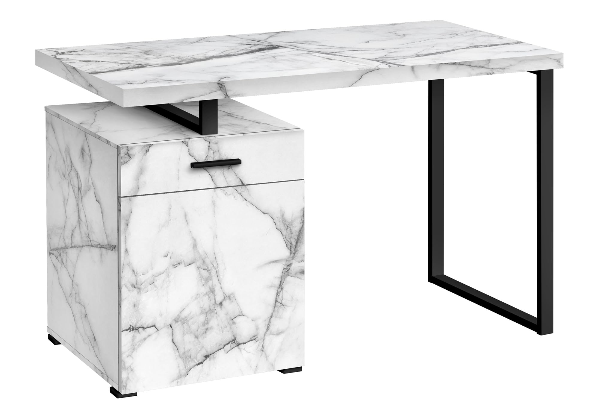 COMPUTER DESK - 48L / WHITE MARBLE LEFT OR RIGHT FACING